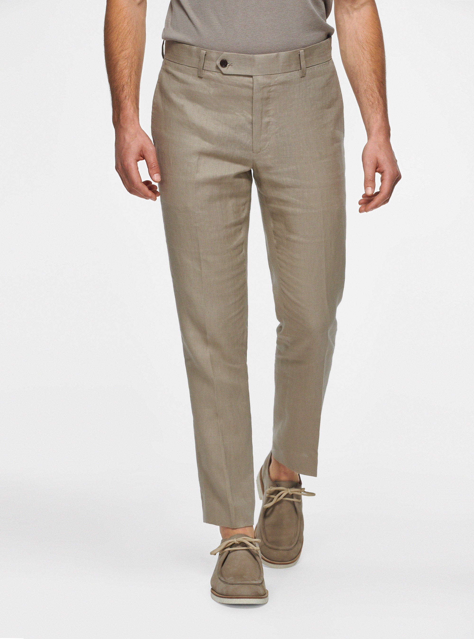 Gutteridge - Pure linen trousers, Unisex, Mud, Size: 48