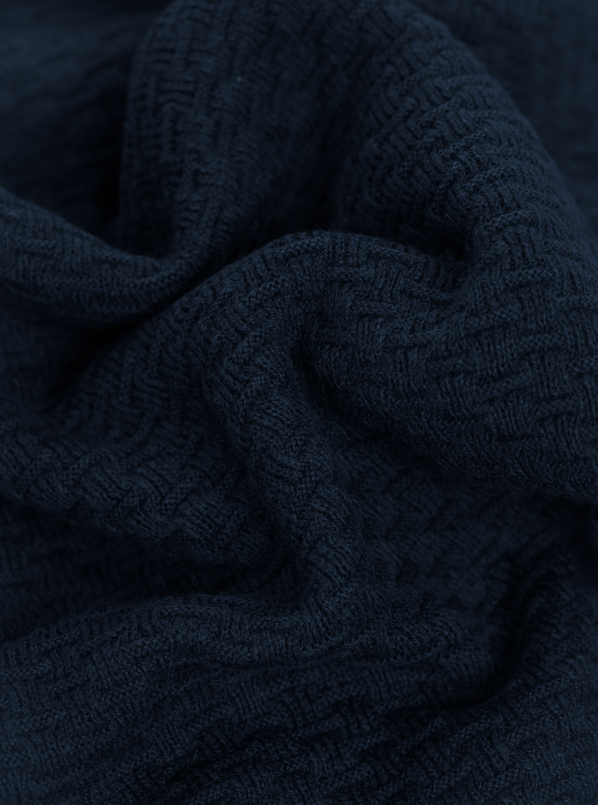 Maglia dolcevita con zip punto canestro, NAVY BLUE