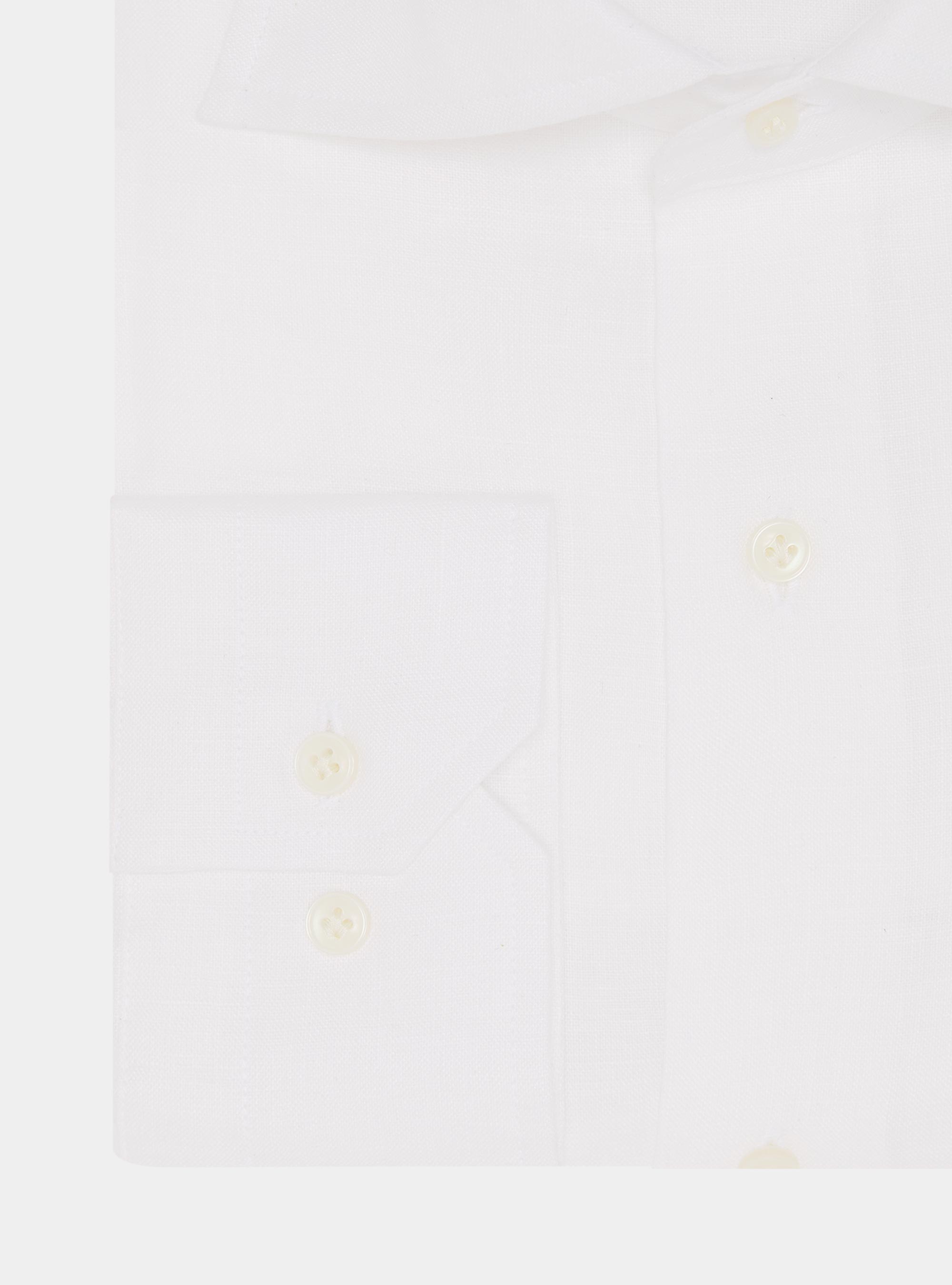 Italian collar shirt in pure linen, WHITE