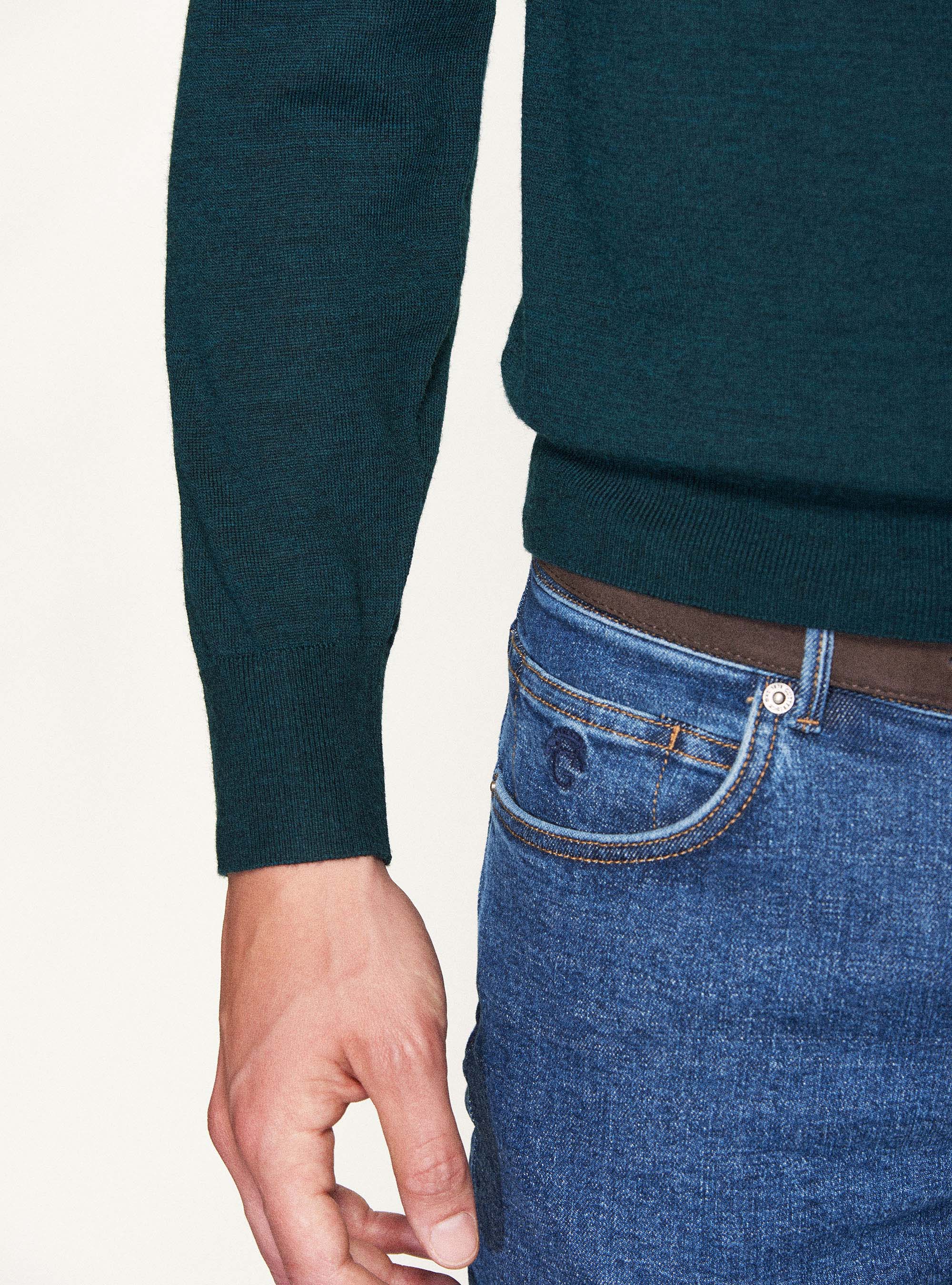 Dolcevita in pura lana merino extrafine, 0635C BOTTIGLIA