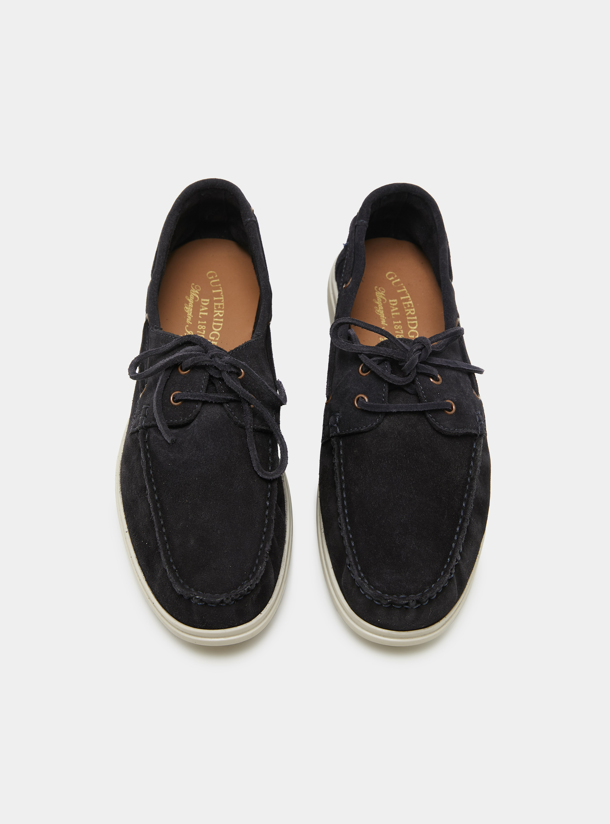 Mocassini allacciati in suede, BLU NAVY