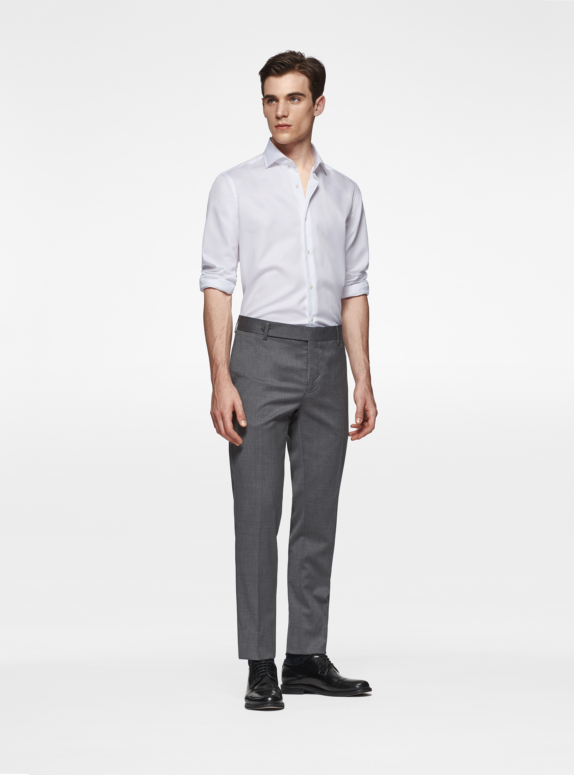 Pantaloni per abito in pura lana superfine 110's Reda, GRIGIO CHIARO