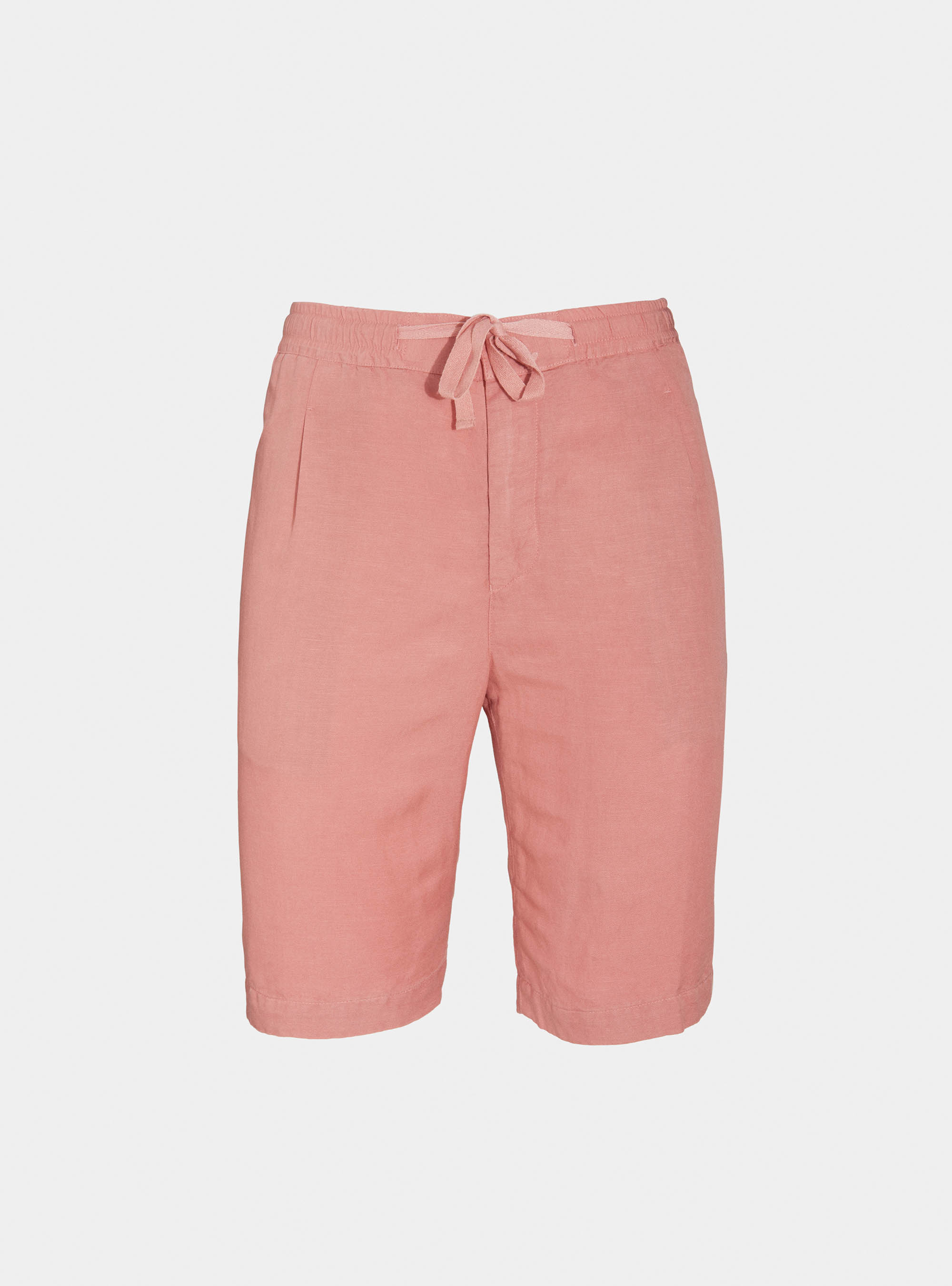 Bermudas de mezcla de lino con cord&oacute;n, ROSA