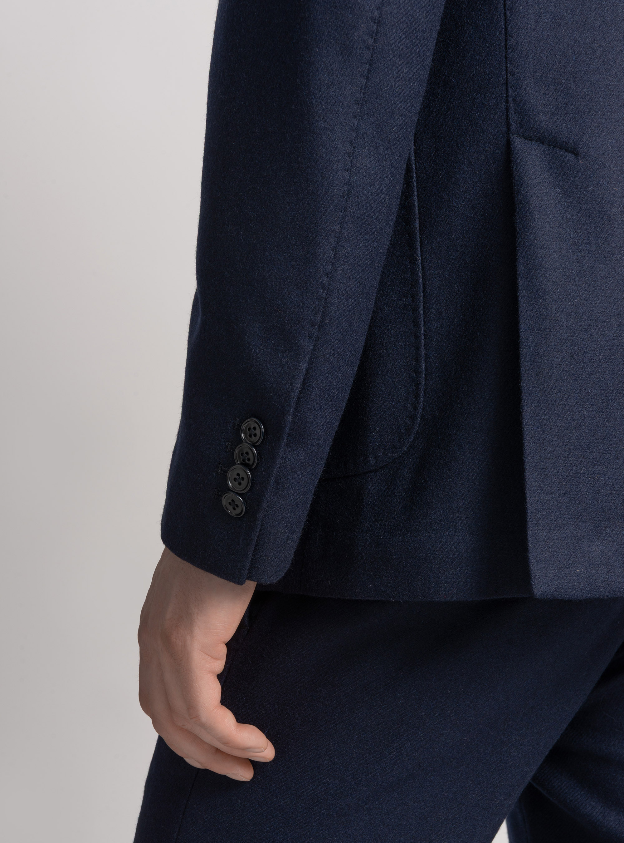 Korean wool flannel blazer, NAVY BLUE