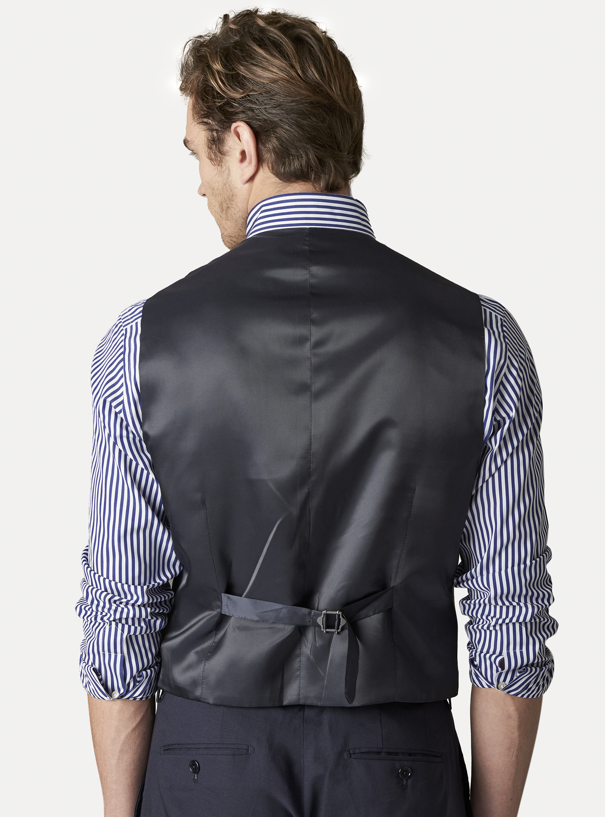 Gilet da abito in fresco lana, BLU NAVY