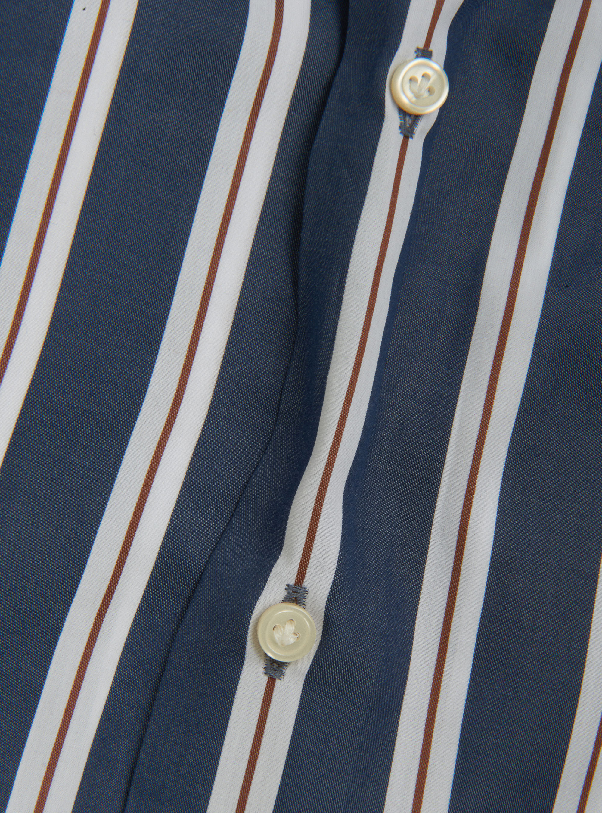 Camicia collo francese in popeline di cotone pregiato, BLU