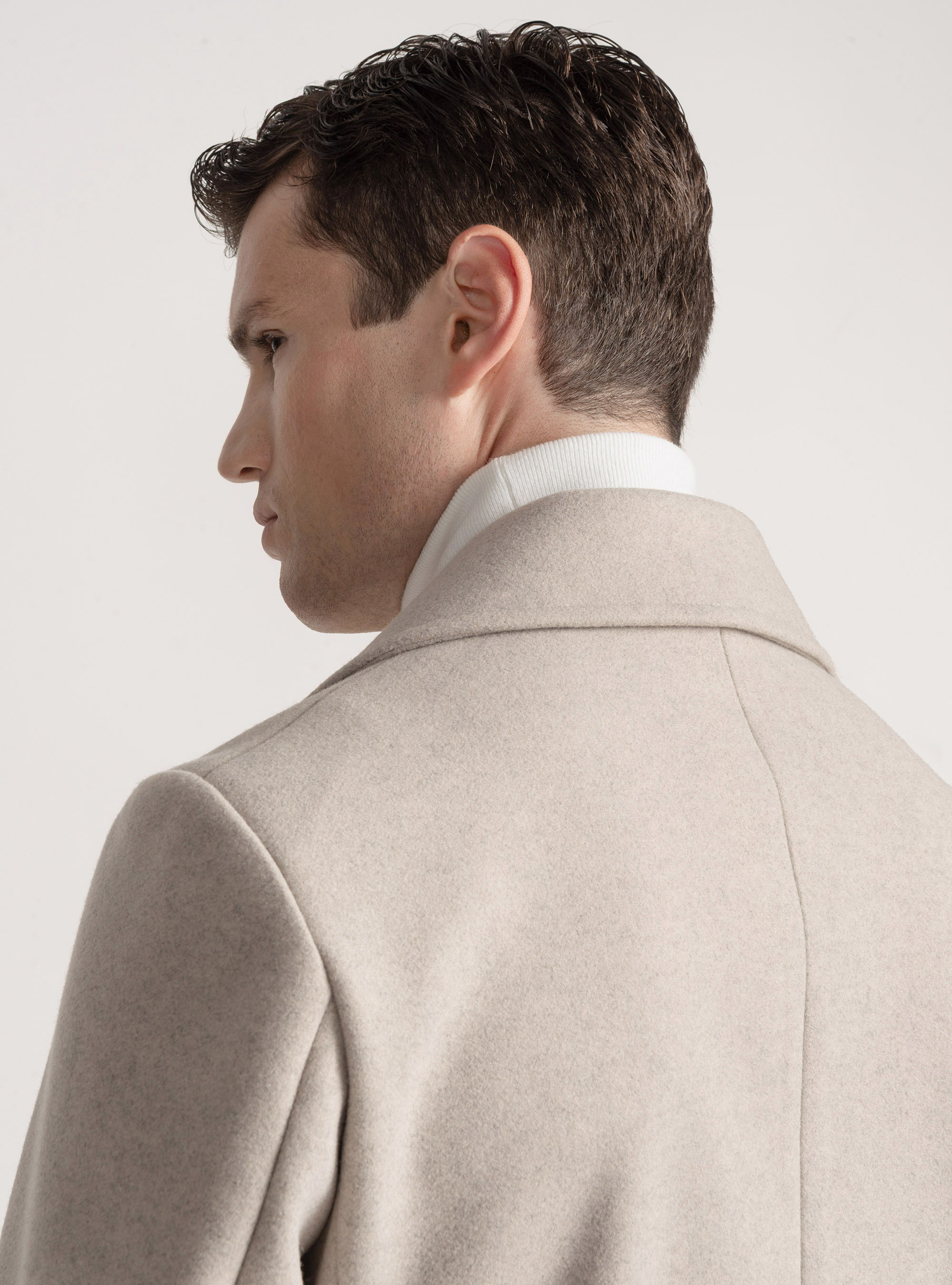 Peacoat tinta unita, ECRU