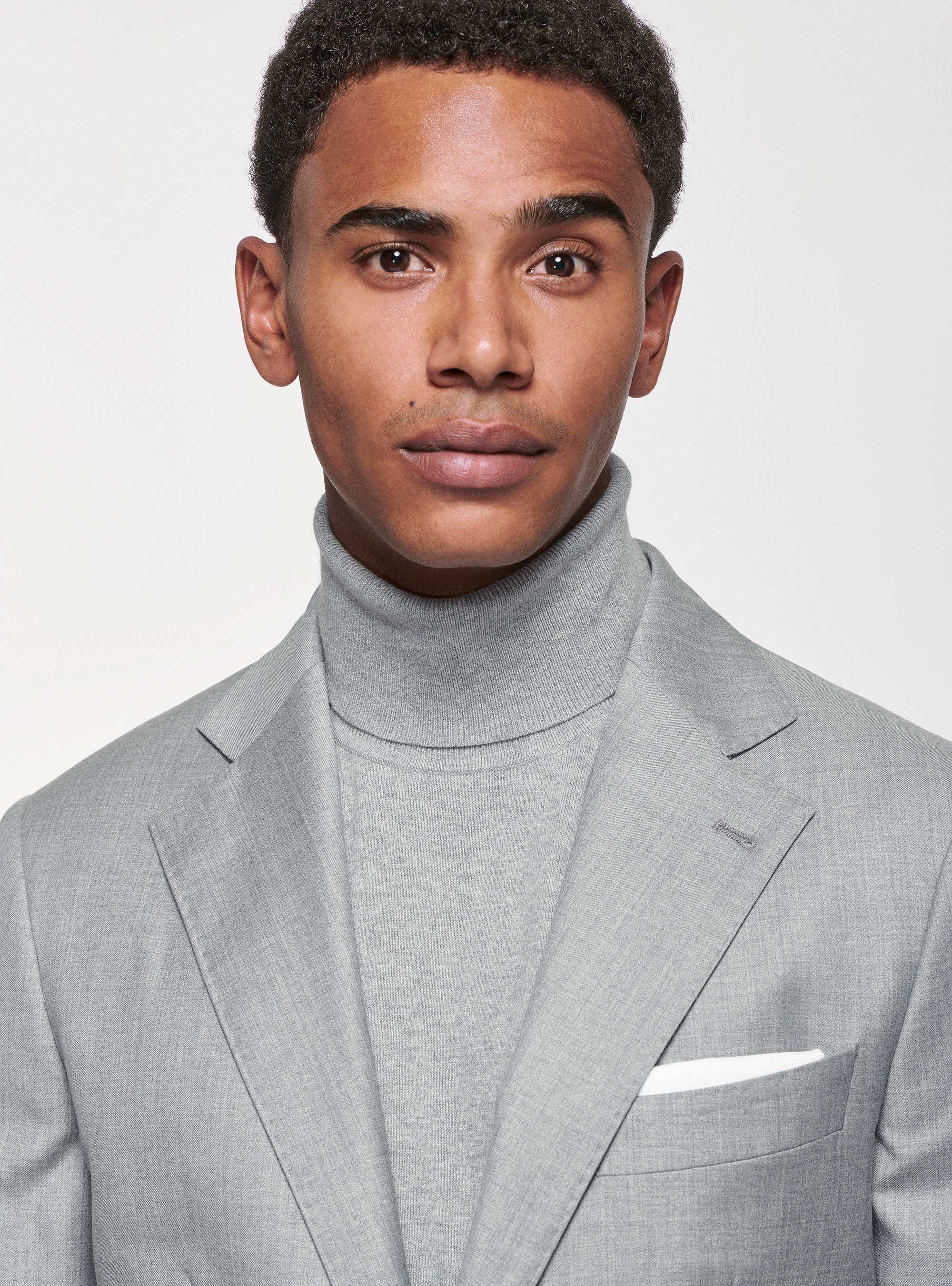 Giacca in pura lana superfine 110's, GRIGIO CHIARO MELANGE