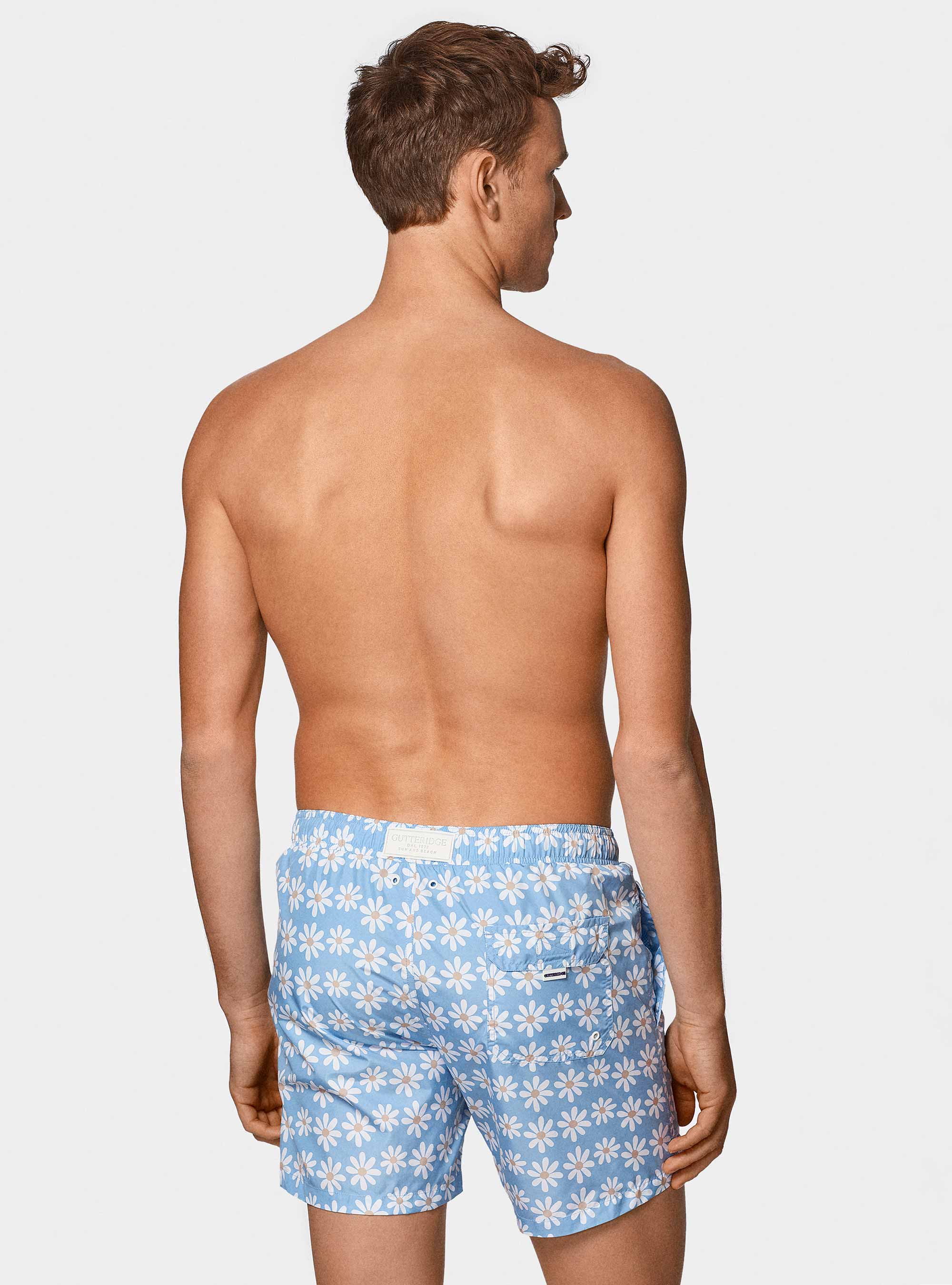 Costume da bagno stampa margherite, AZZURRO
