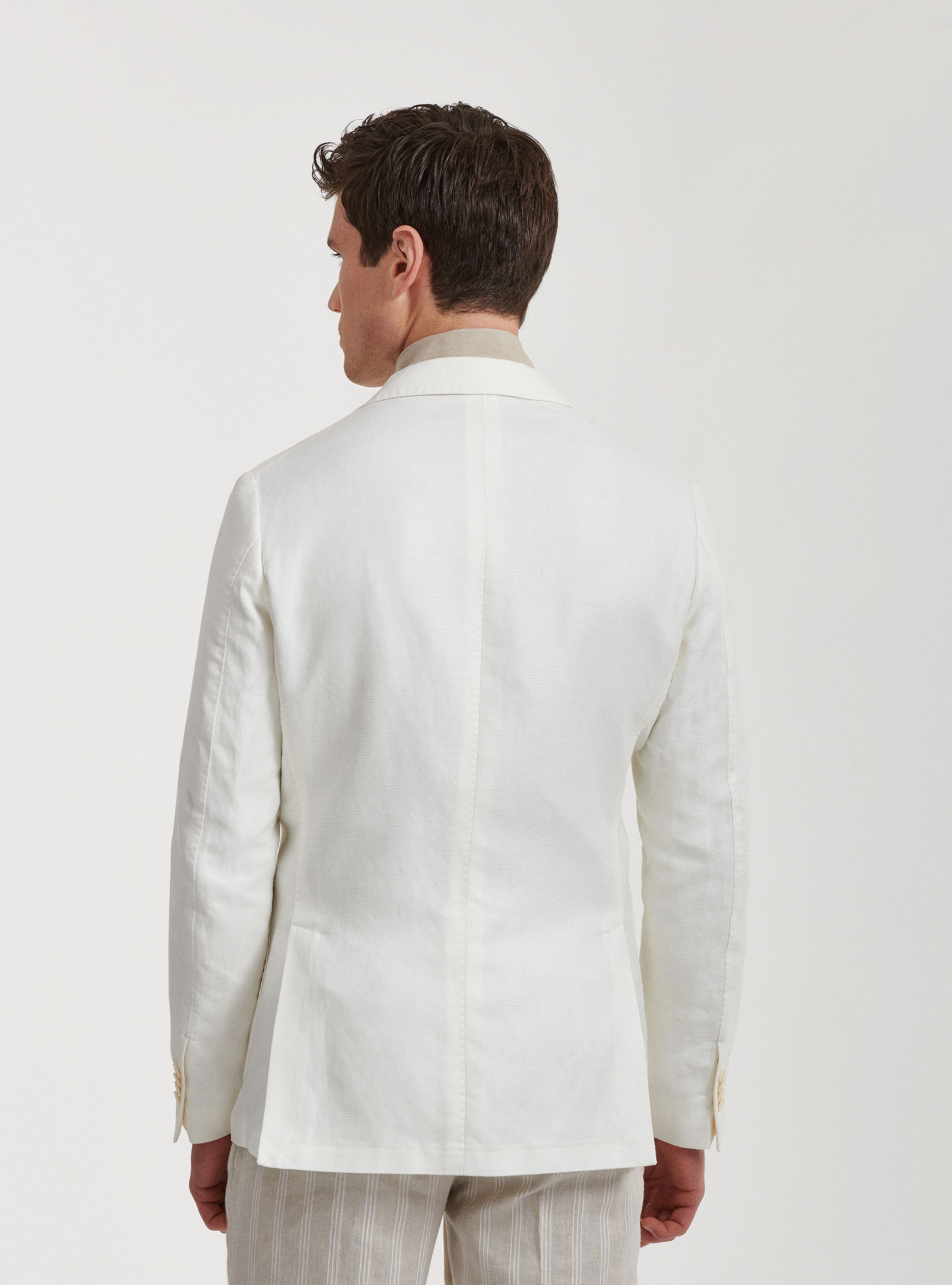 Linen and cotton blazer, WHITE