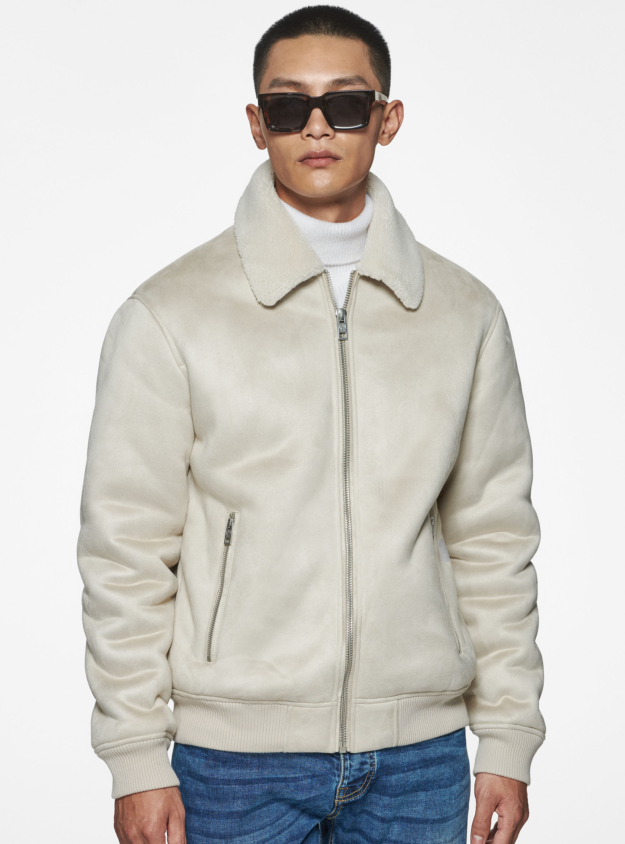 Montone effetto suede, PANNA