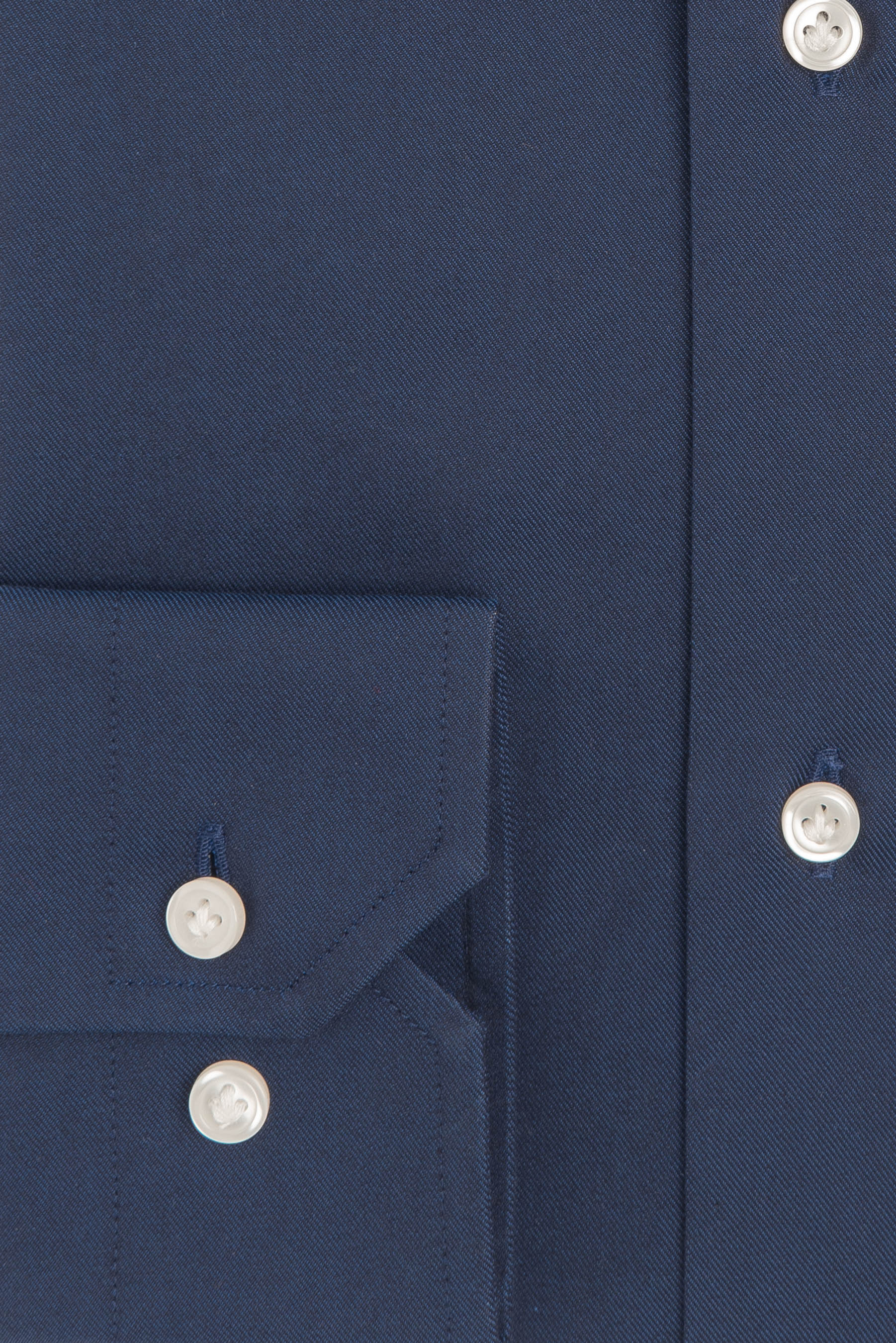 Camicia slim fit in twill di cotone, BLU