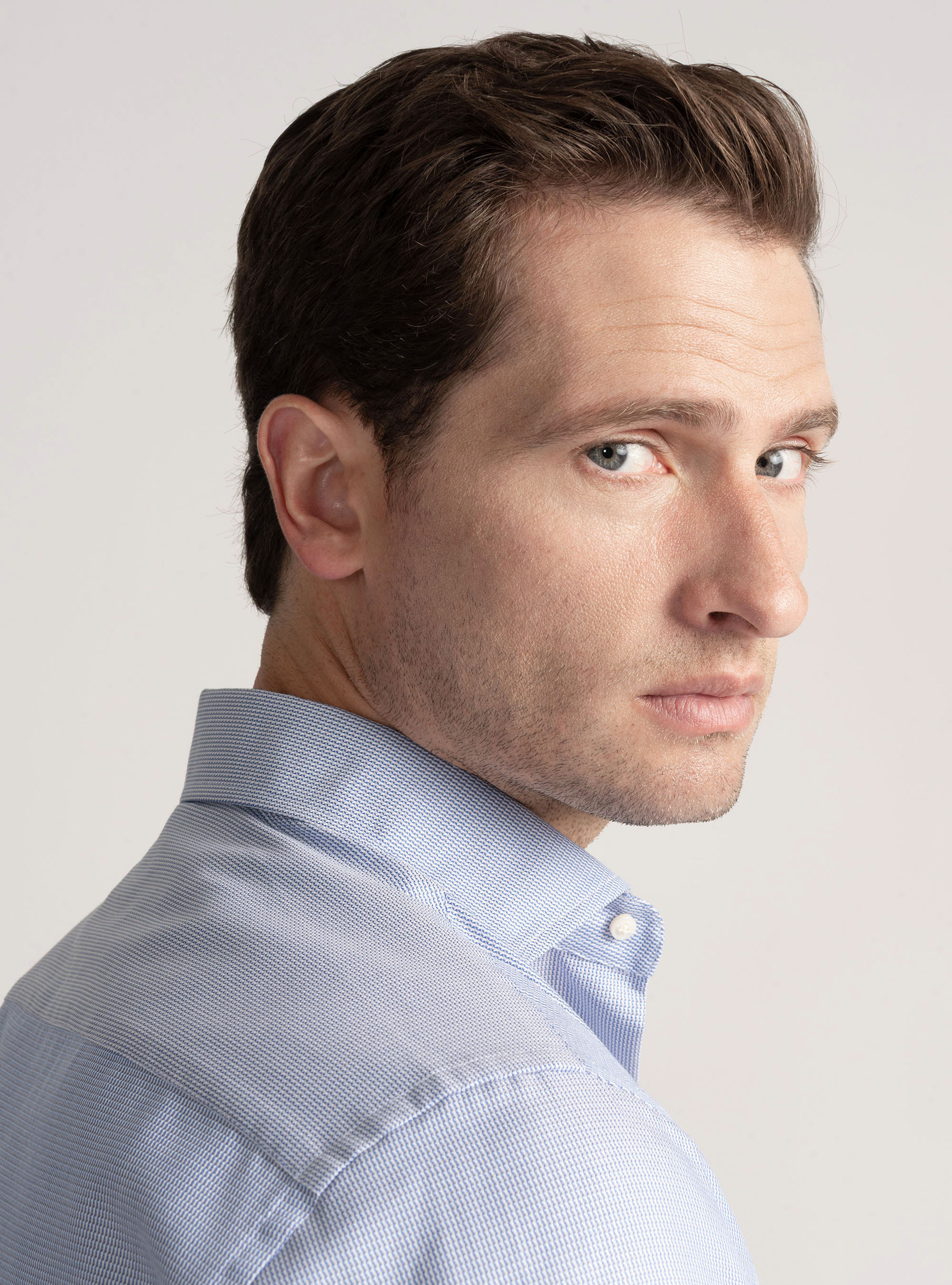 Textured cotton shirt, BLUE