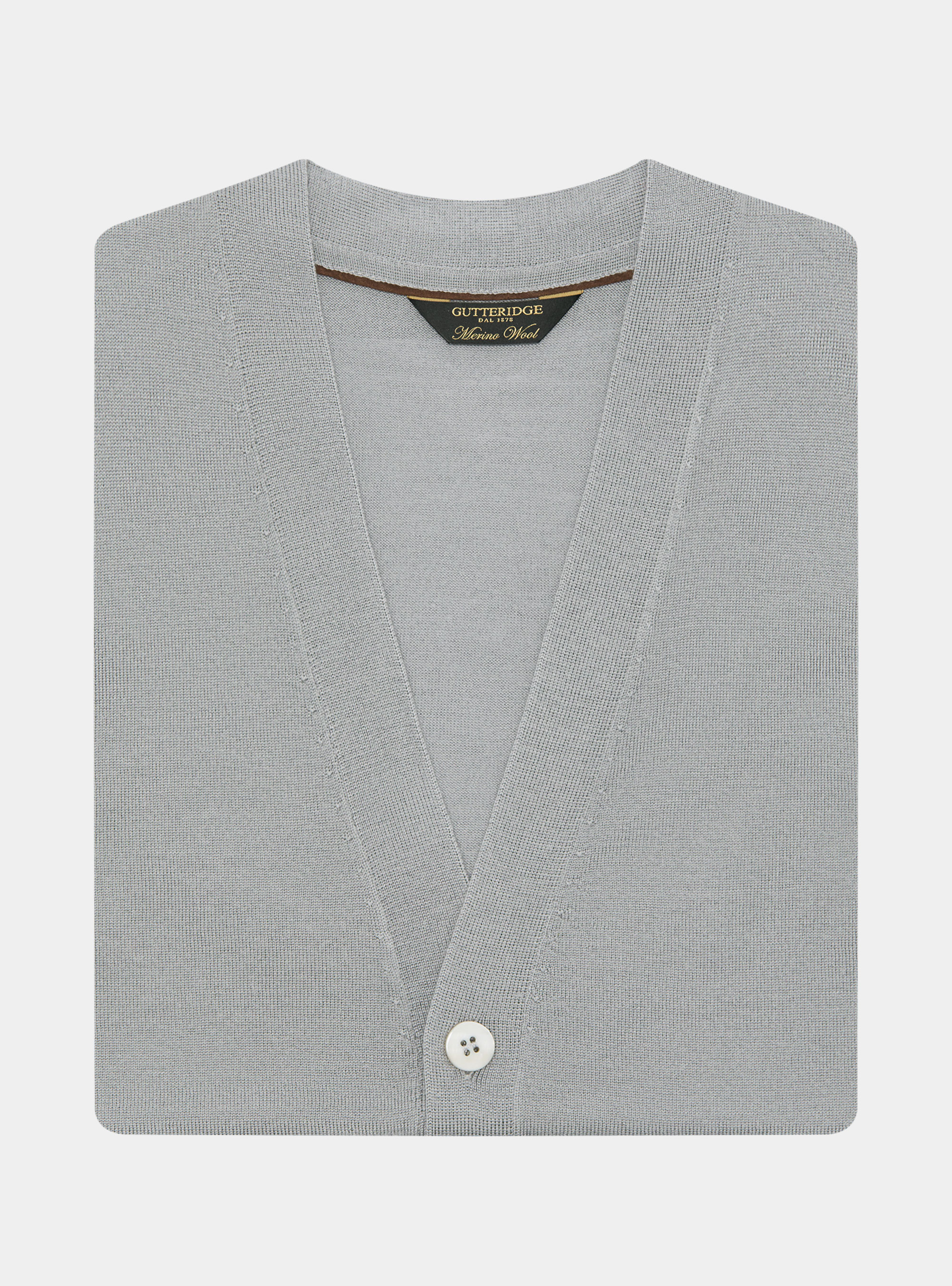 Knitted gilet with buttons in extra-fine merino wool, GREY