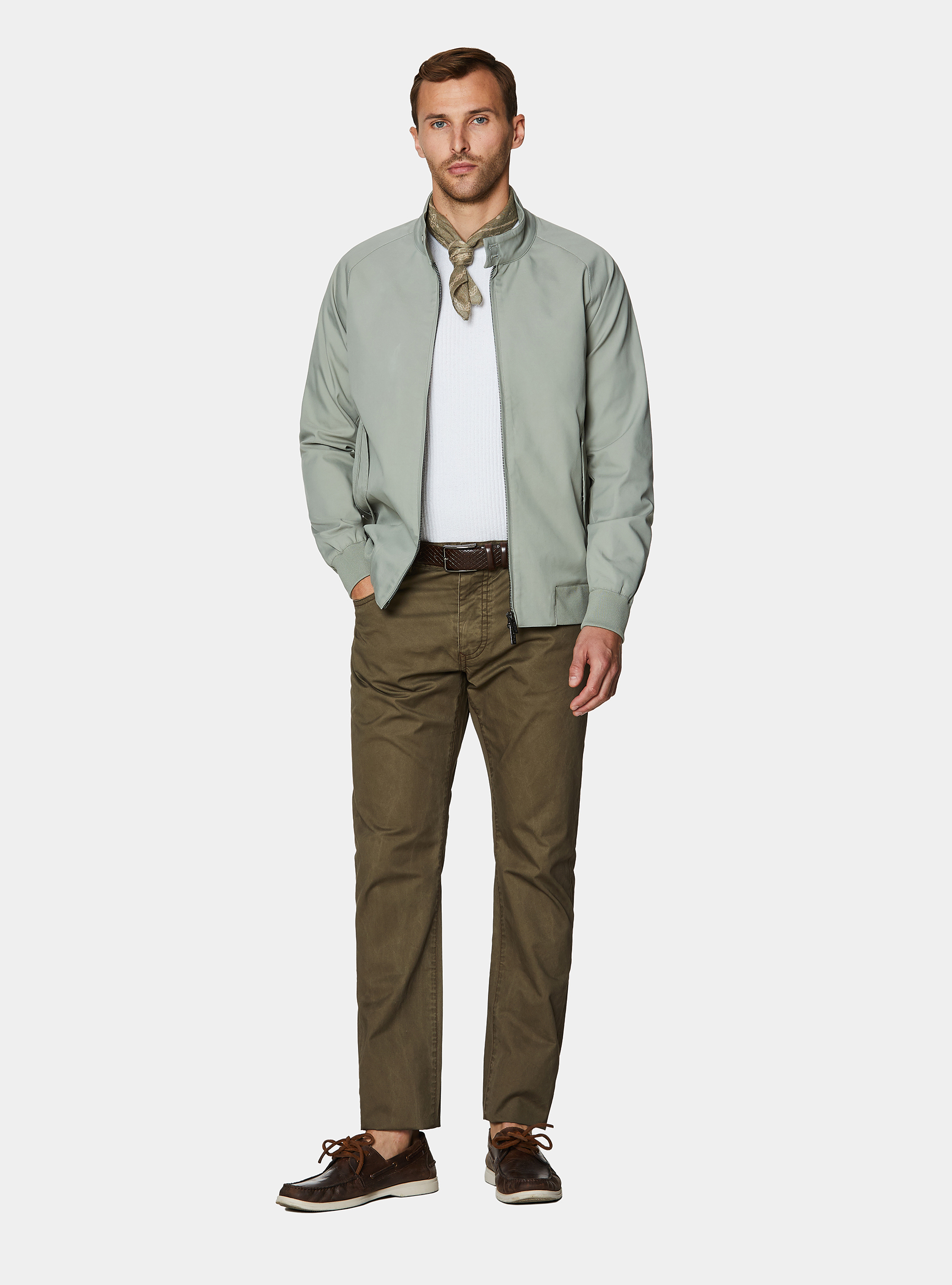 Cazadora bomber en mezcla de algod&oacute;n, SALVIA 0602C