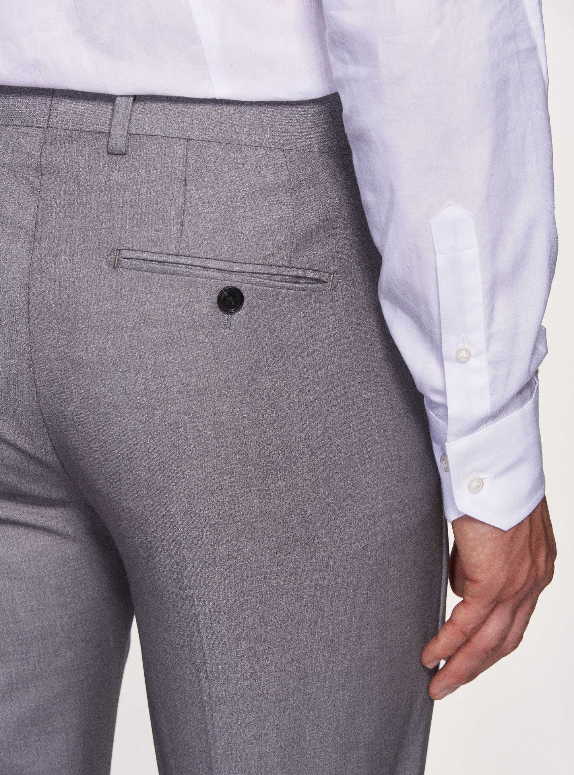Pantaloni per abito slim fit, GRIGIO MELANGE 0151C