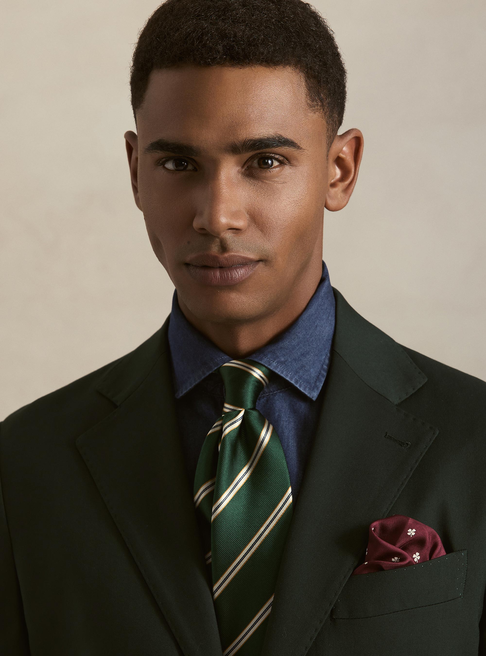 Americana de traje cl&aacute;sica slim fit, VERDE