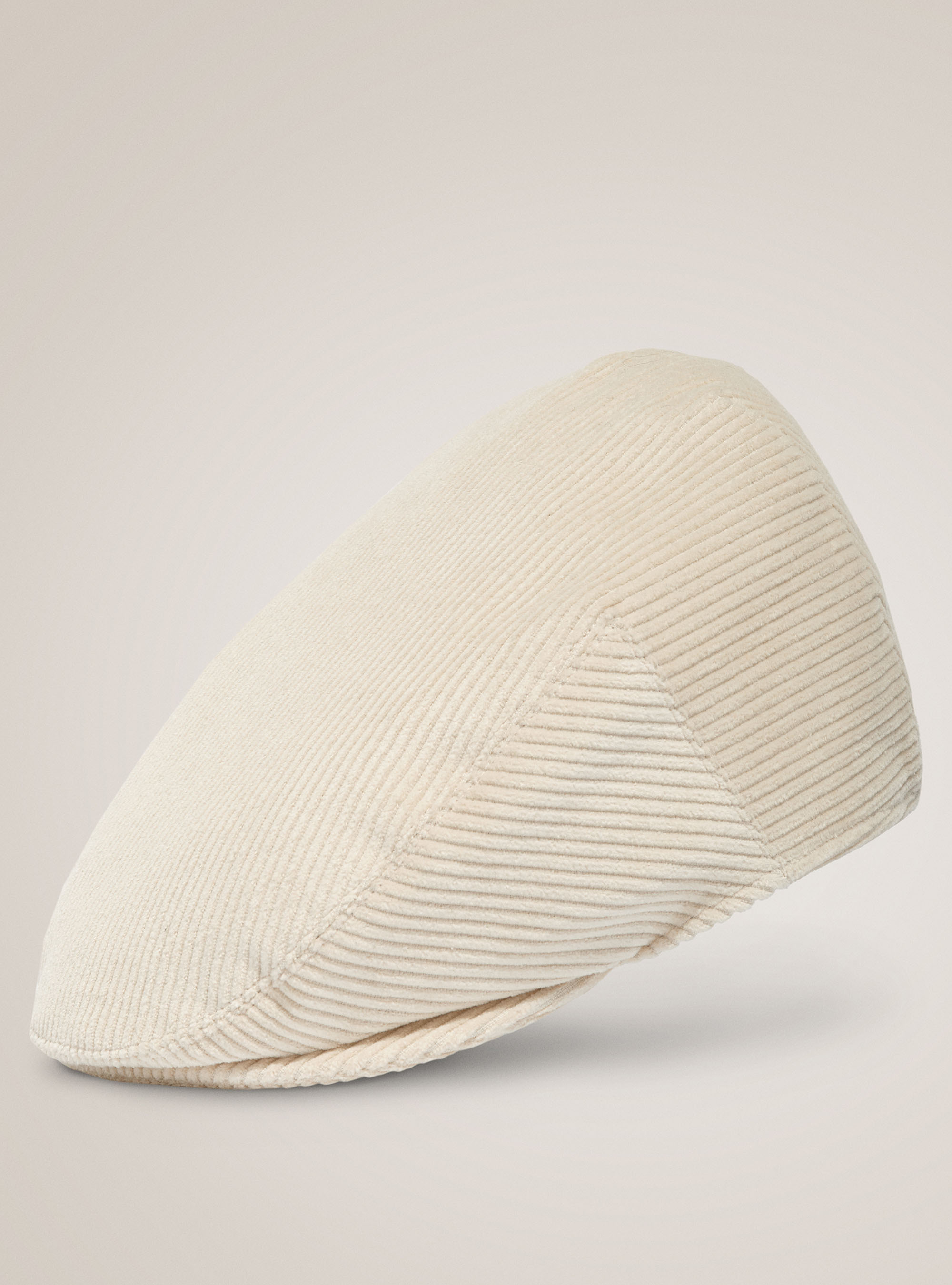 Velvet flat hat, WHITE