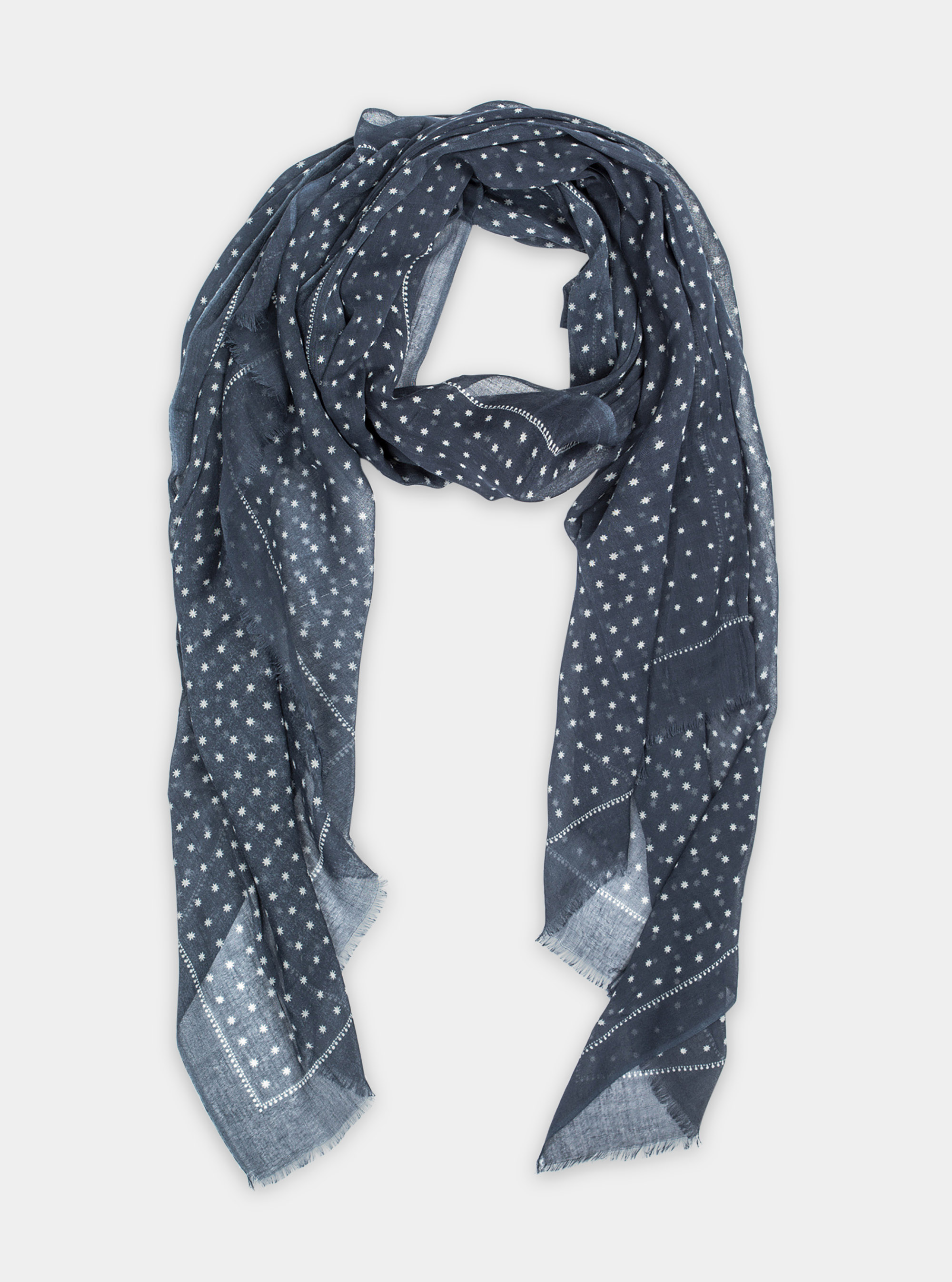Little flower patterned scarf, BASALT