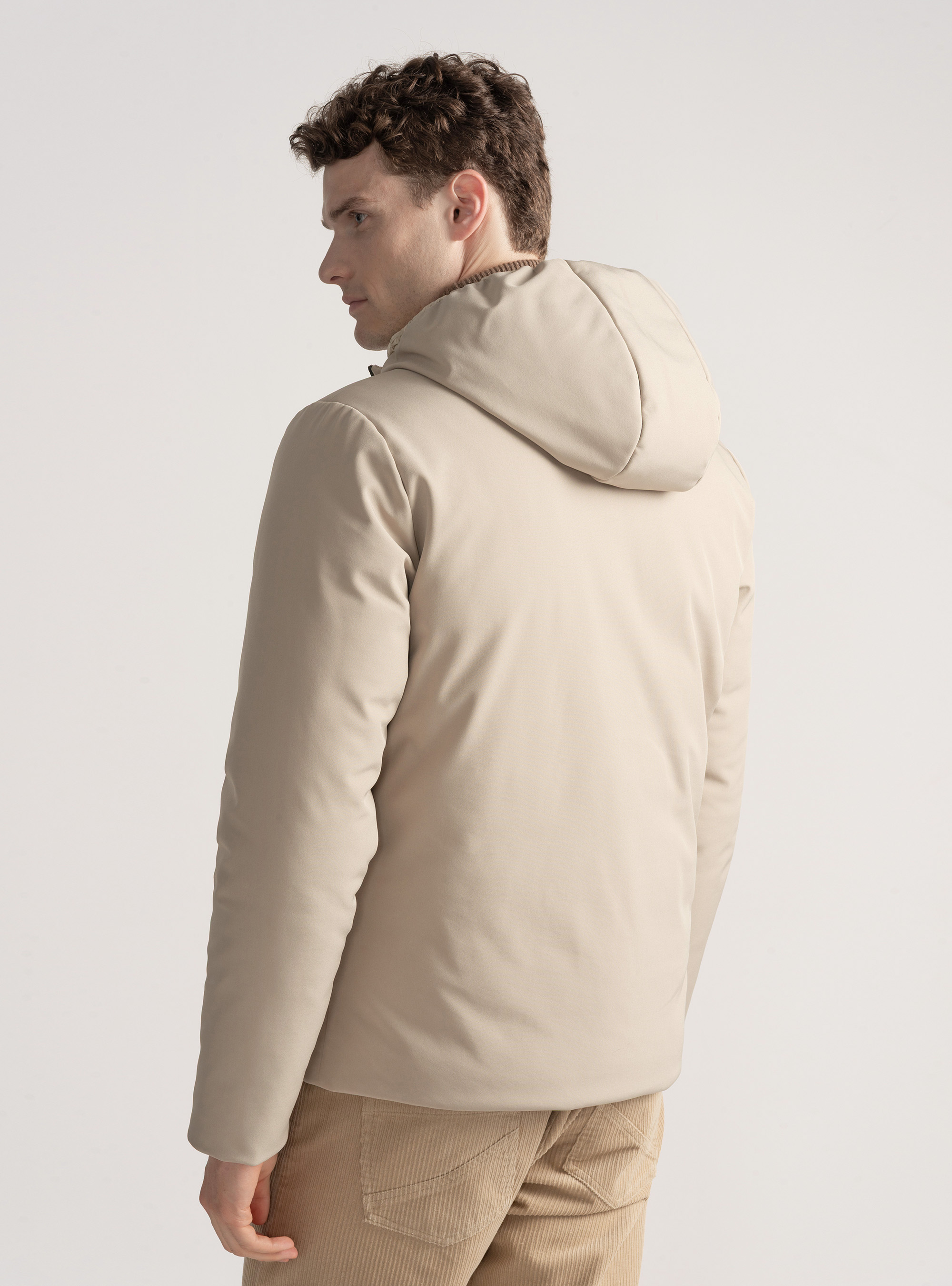 Giubbotto tecnico reversibile con cappuccio, SABBIA