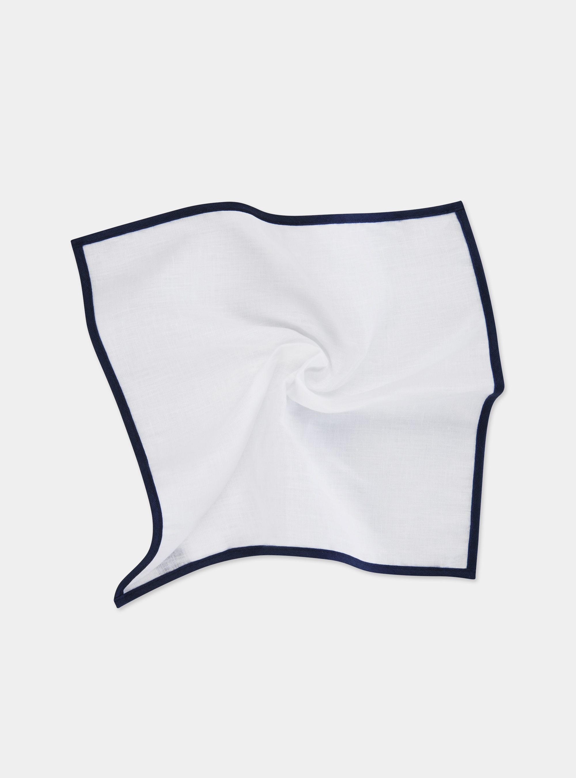 Pochette in lino, BIANCO/BLU NAVY