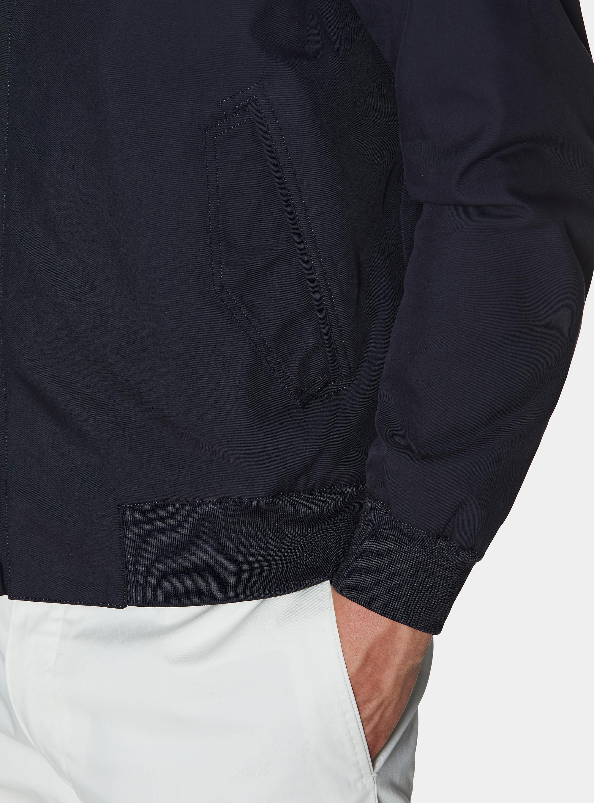 Cazadora bomber en mezcla de algod&oacute;n, AZUL MARINO