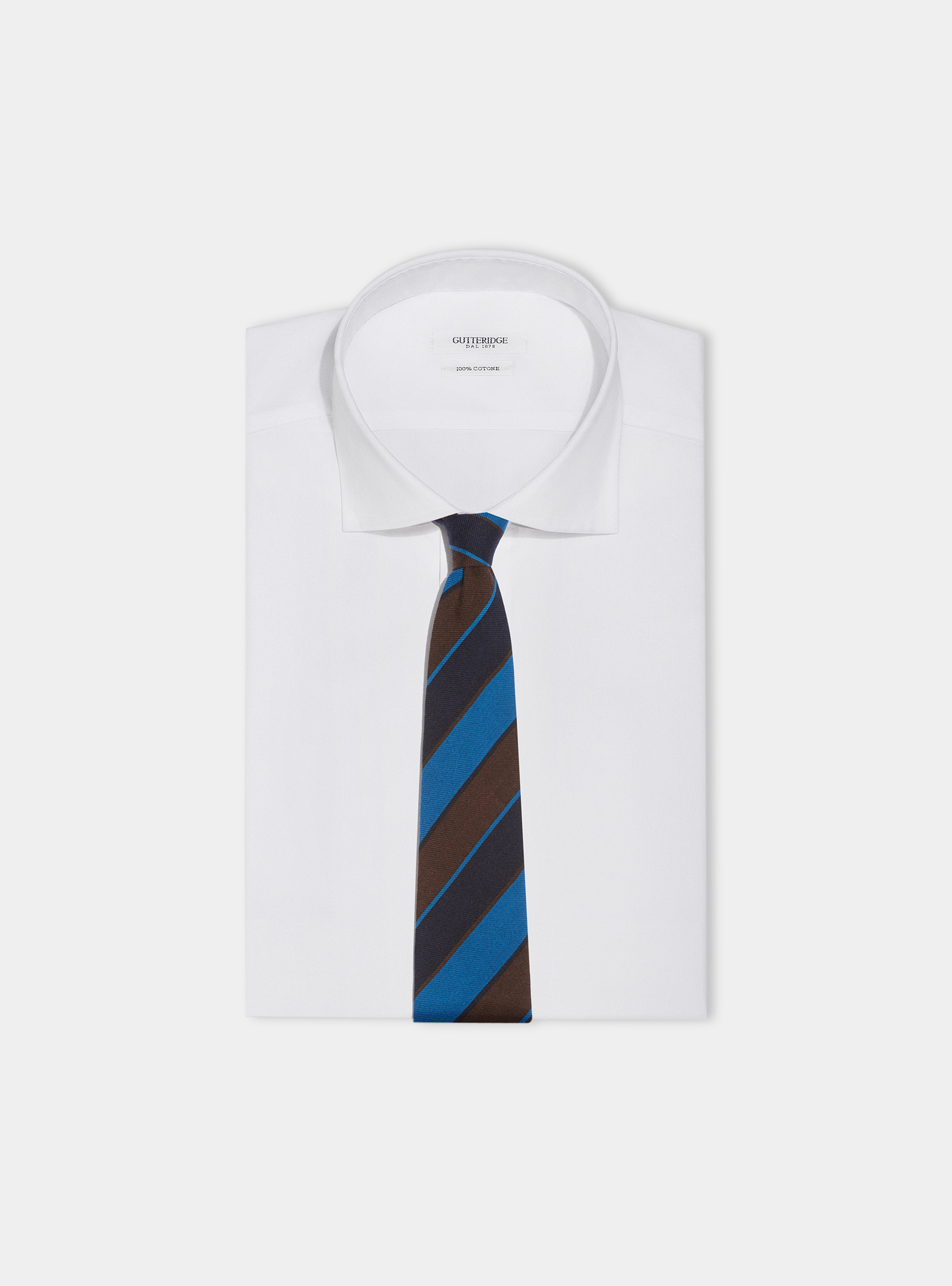 Cravatta regimental in 100% lana, BLU NAVY