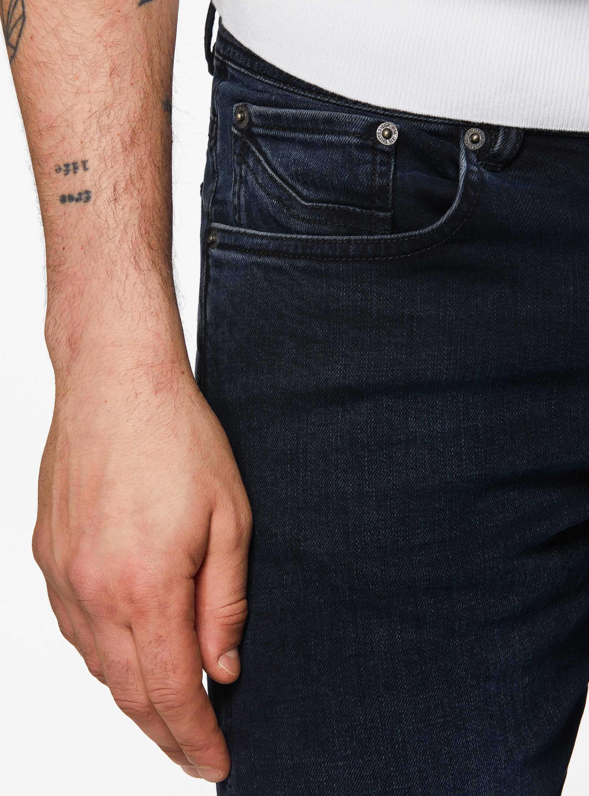 Pantaloni colorati in cotone stretch, BLU NAVY