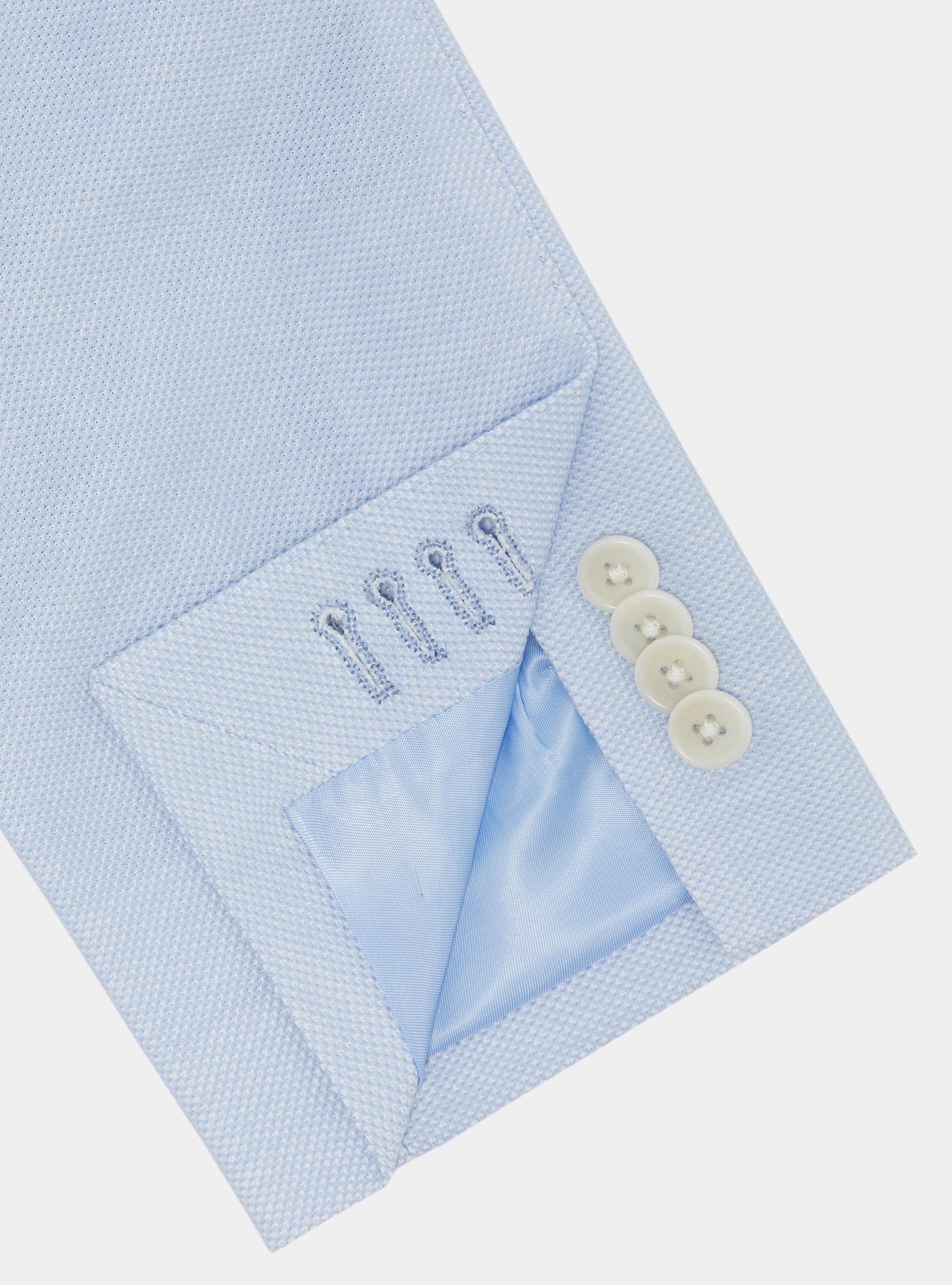 Cotton blend honeycomb jersey blazer, LIGHT BLUE