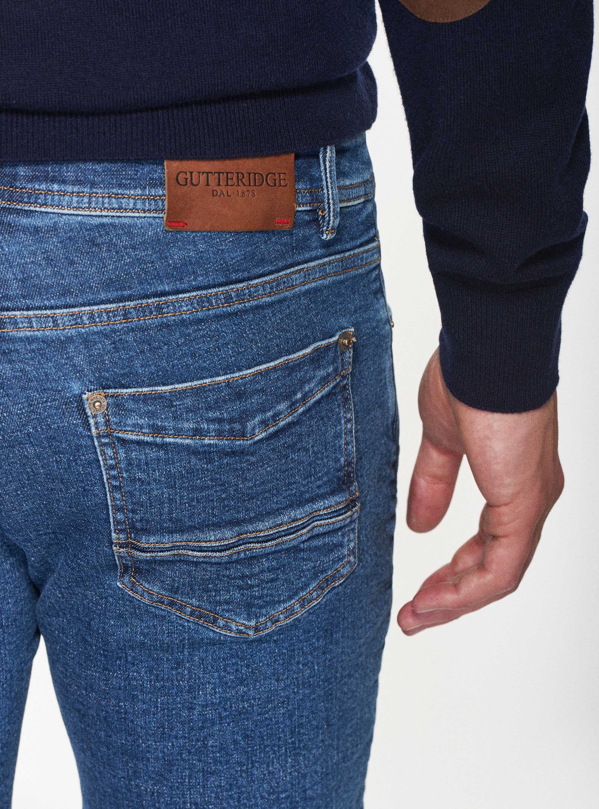 Jeans regular fit slavato, BLU NAVY