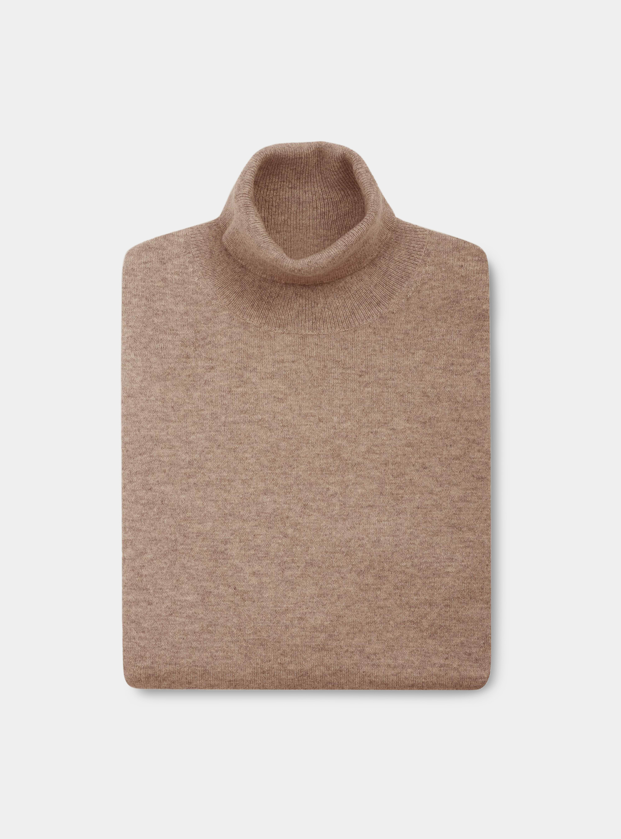 High neck sweater 100% cashmere, ECRU