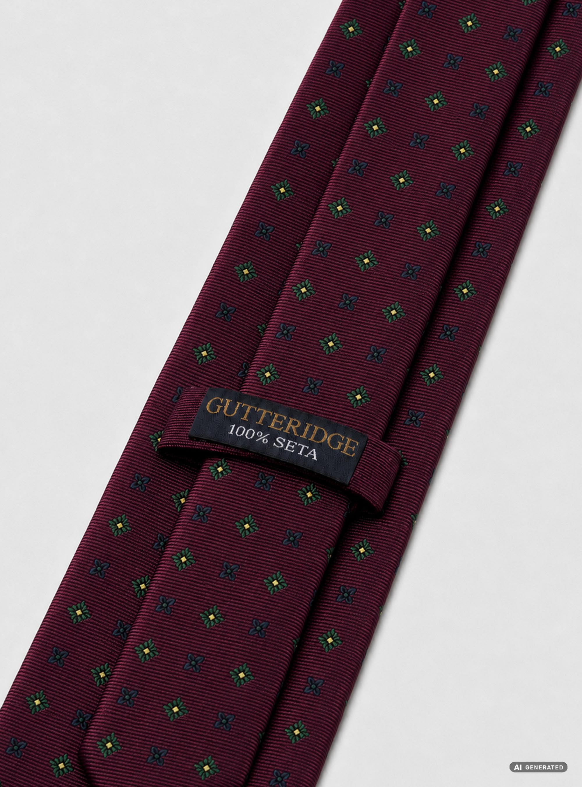 Cravatta in seta jacquard con microfantasia fiori, BORDEAUX