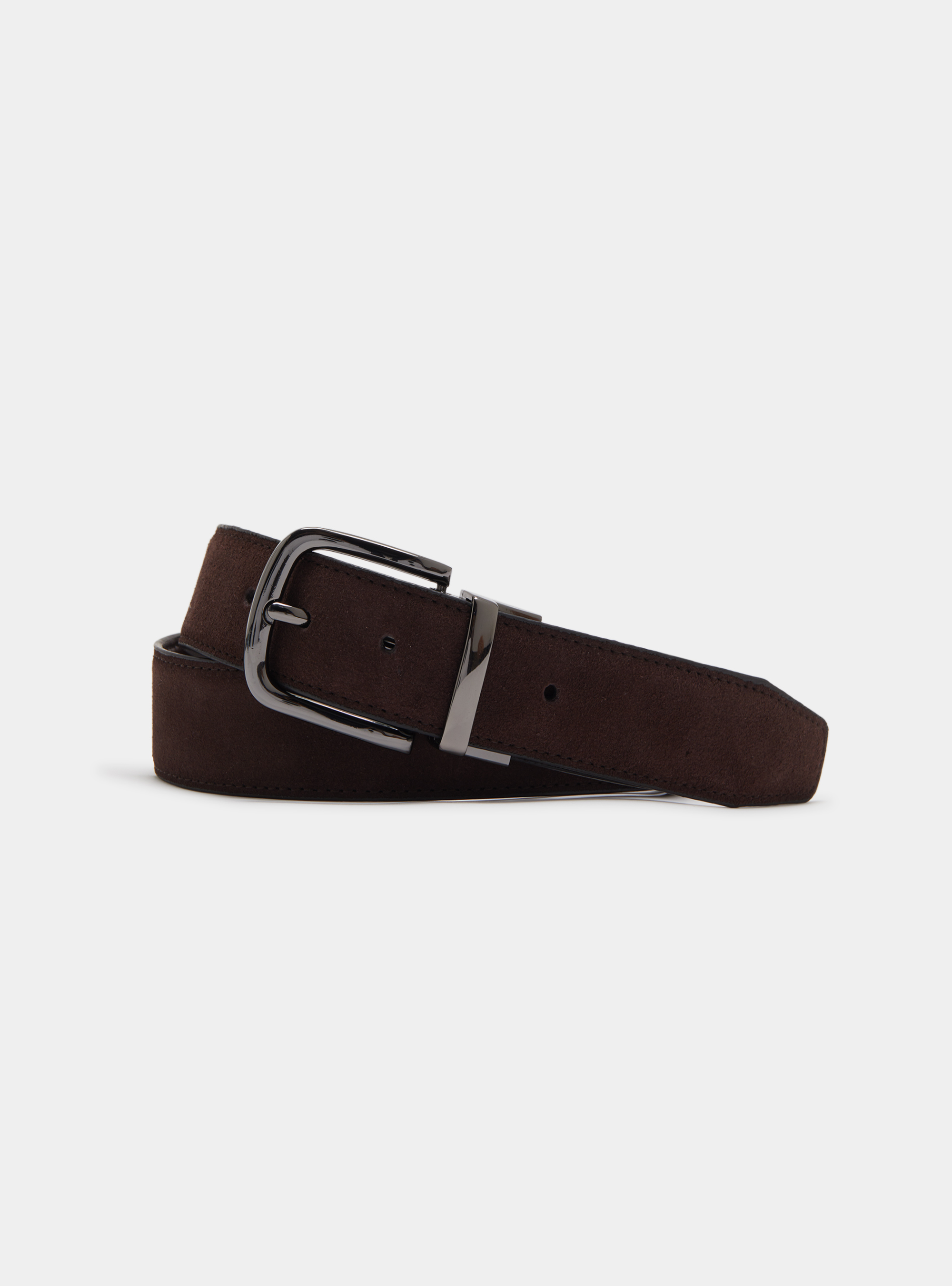 Ceinture réversible en daim, MARRON
