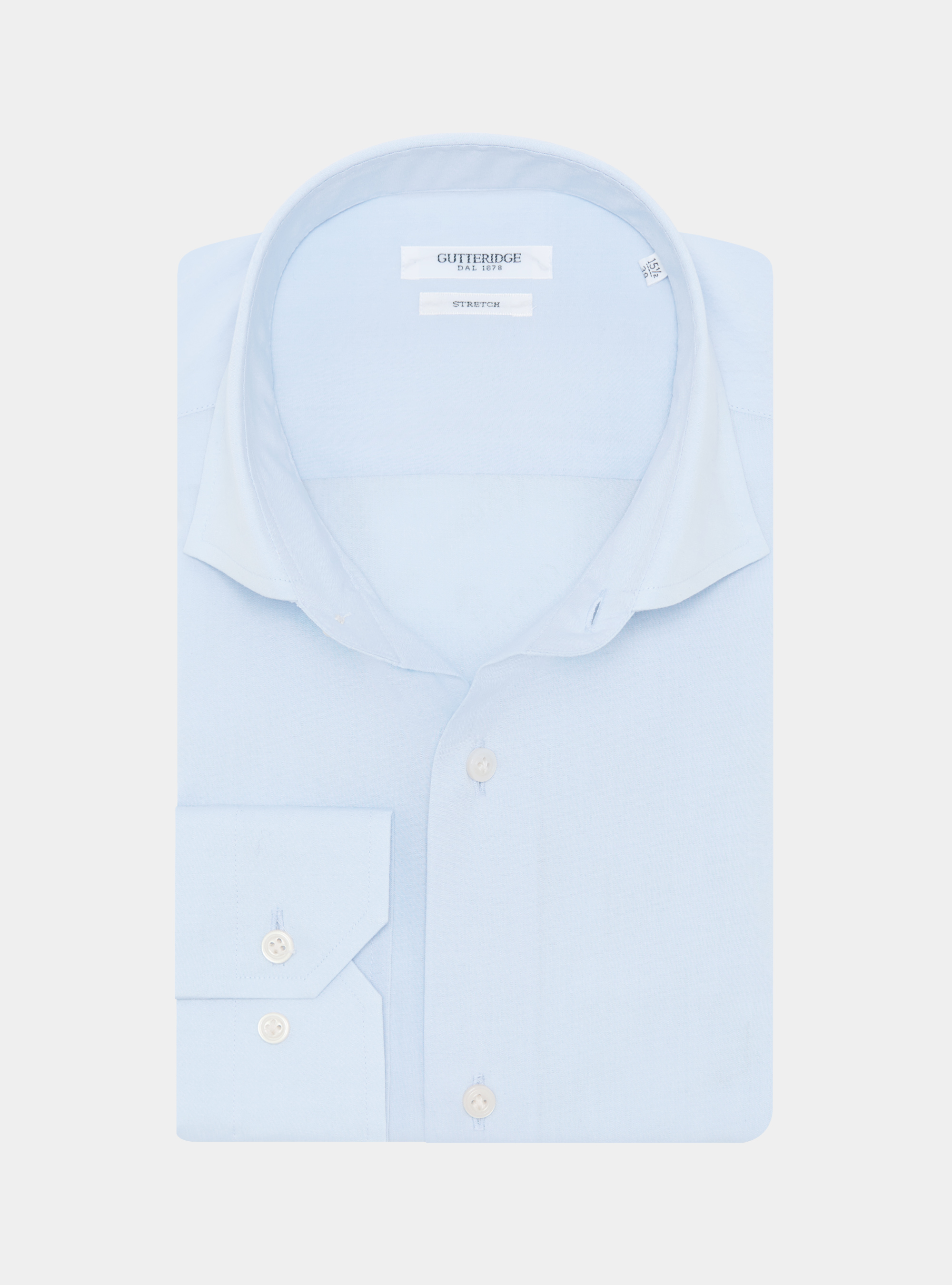 Camicia in cotone popeline stretch, AZZURRO