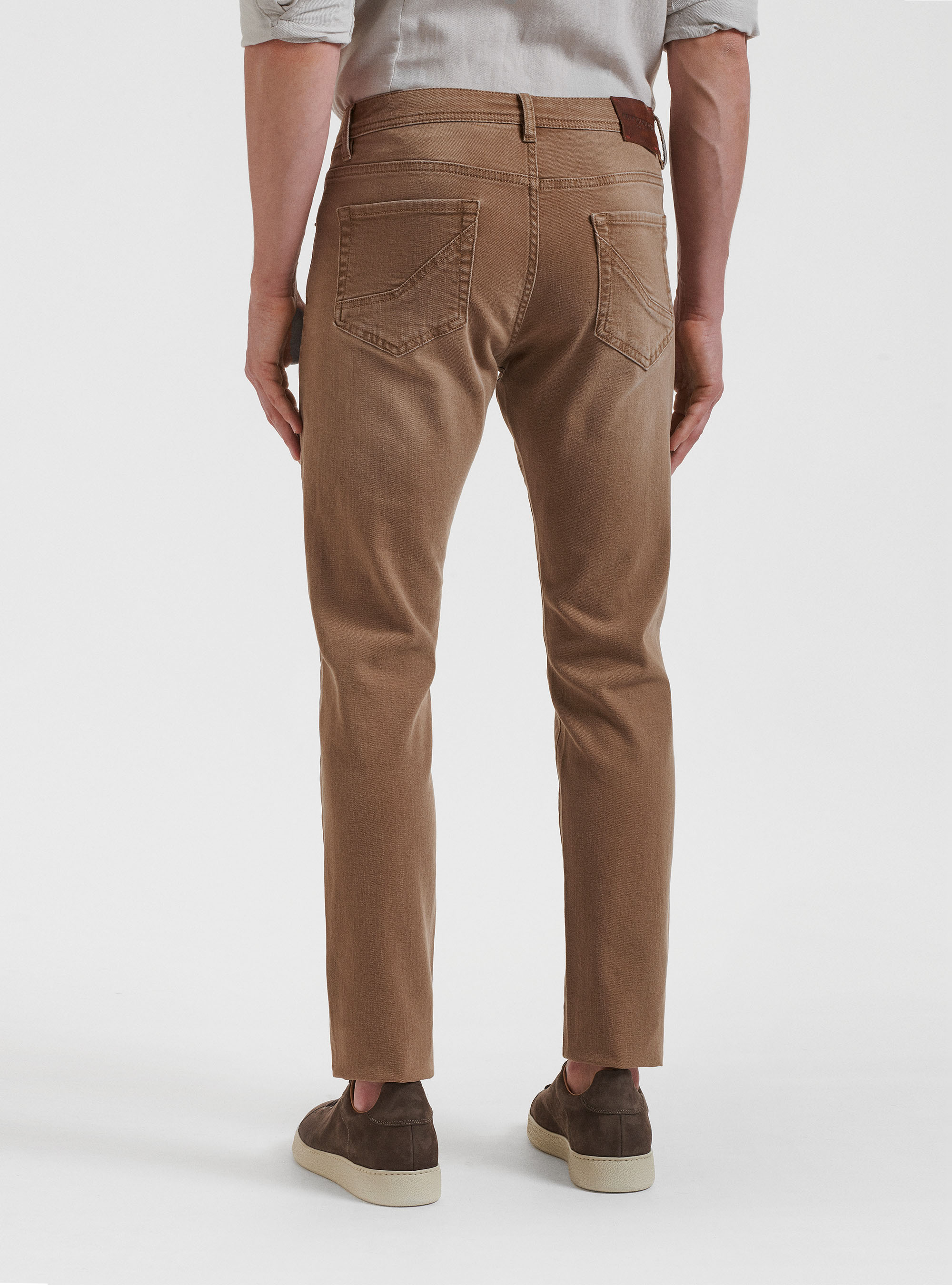 Coloured yarn-dyed jeans, SAND