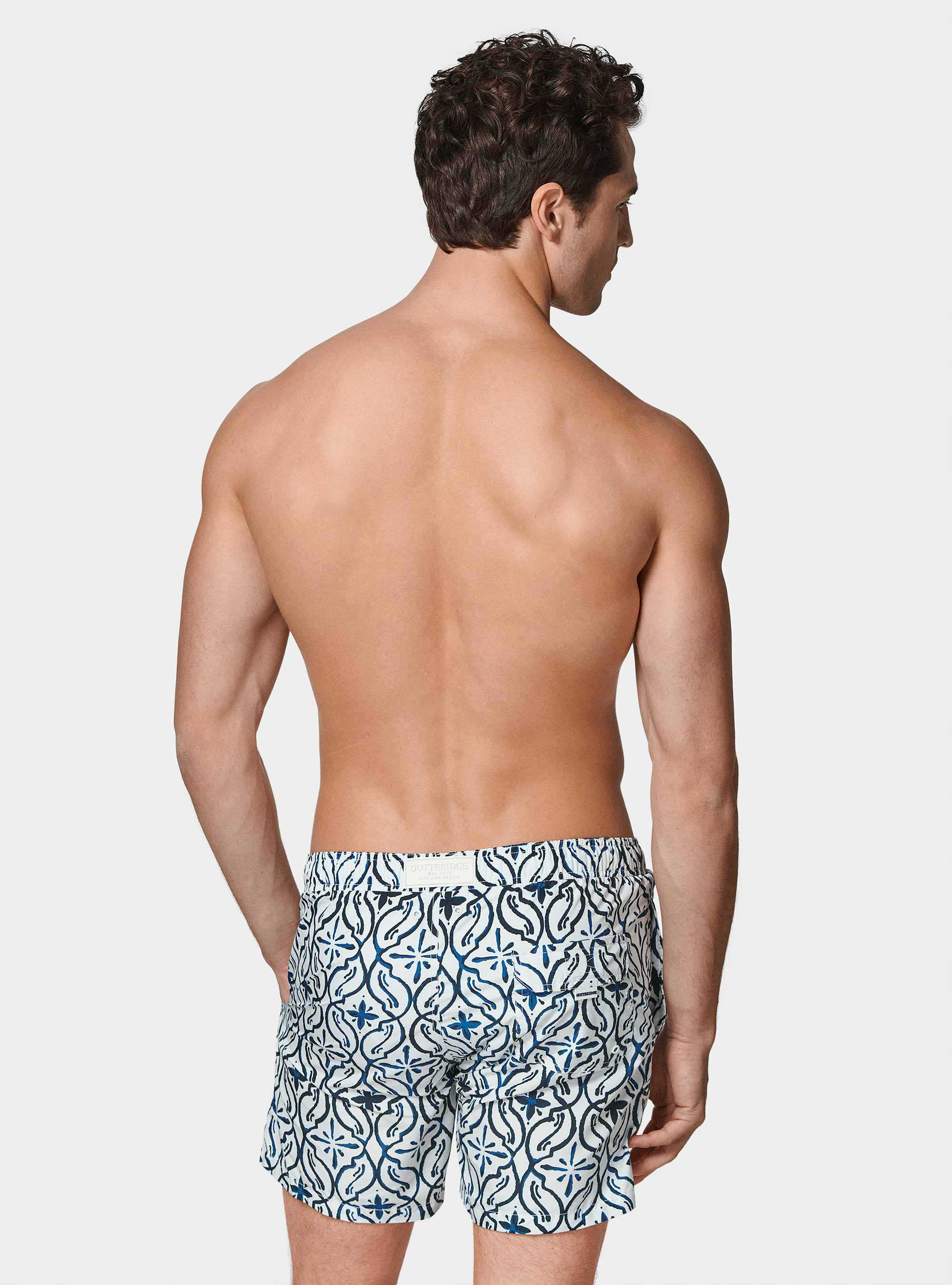 Costume da bagno stampa maioliche, BLU