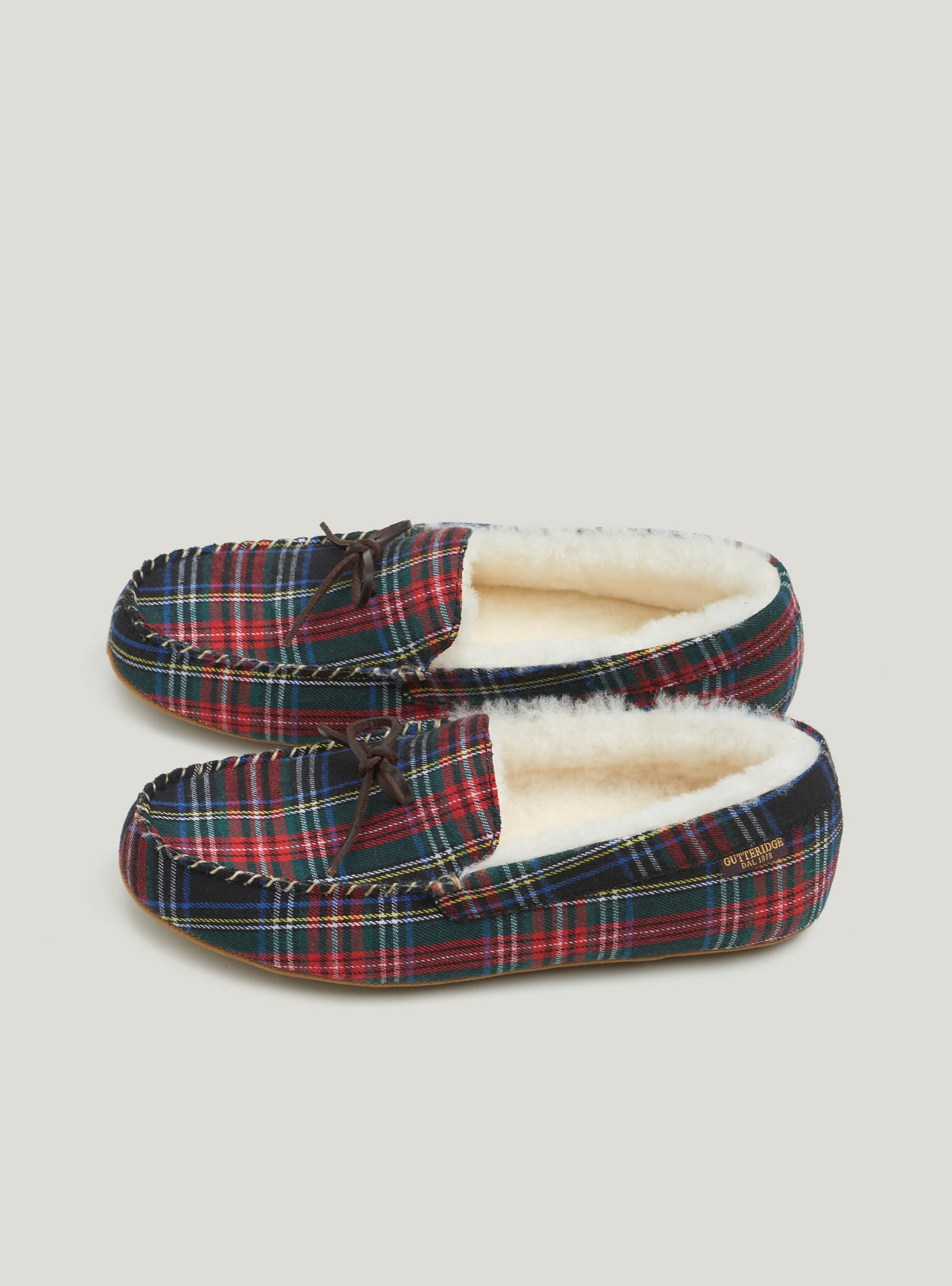 Pantofole in flanella a quadri, BLU NAVY