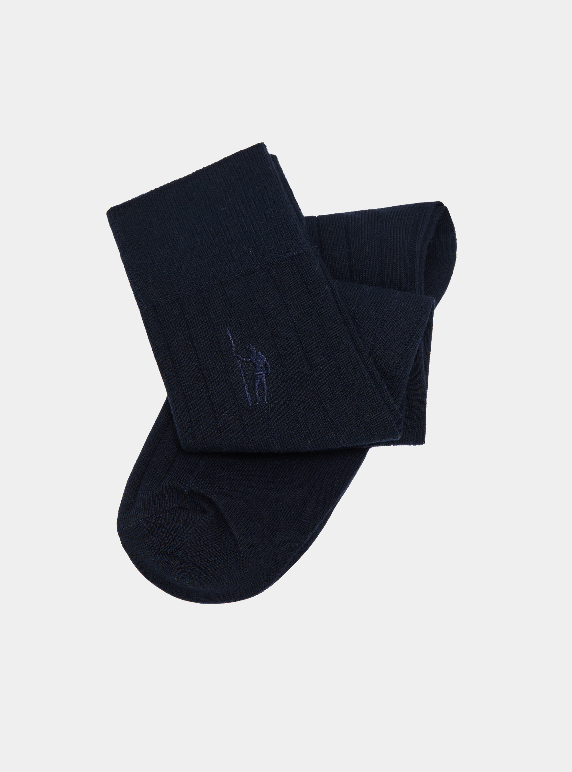 Calcetines de canalé con bordado, AZUL MARINO