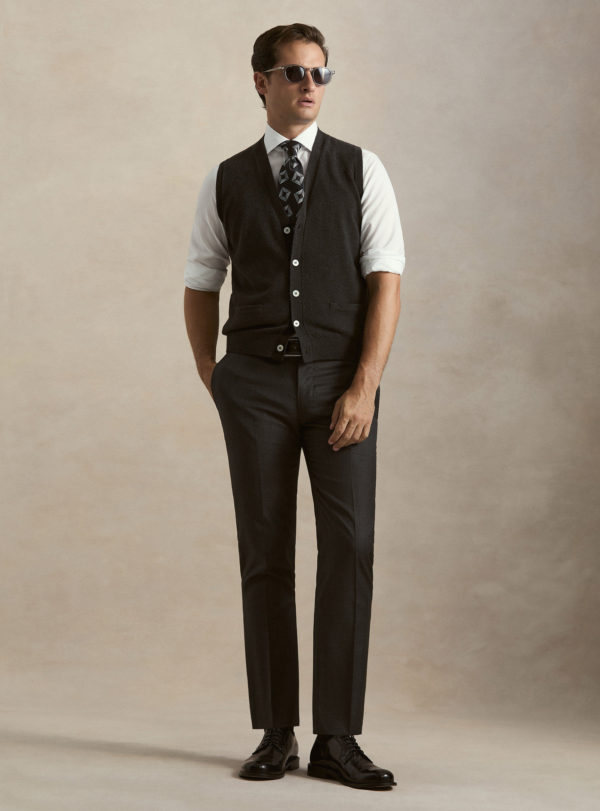 Suit trousers in pure wool by Vitale Barberis Canonico, ASPHALT GREY