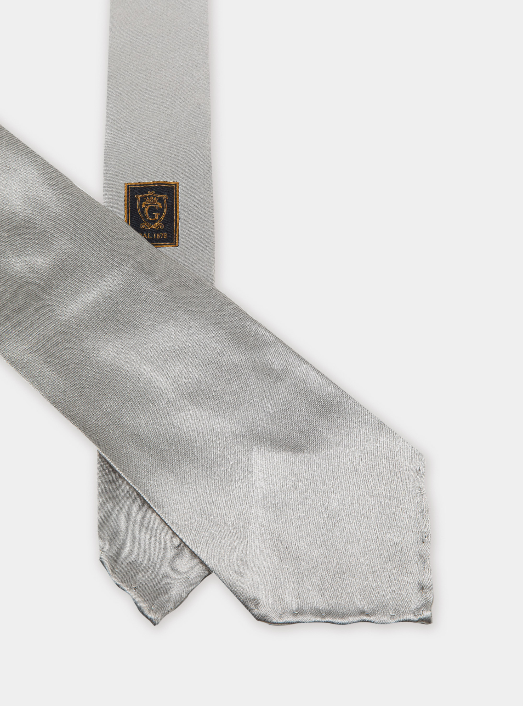 Cravatta in pura seta tinta unita, GRIGIO CHIARO 0256C