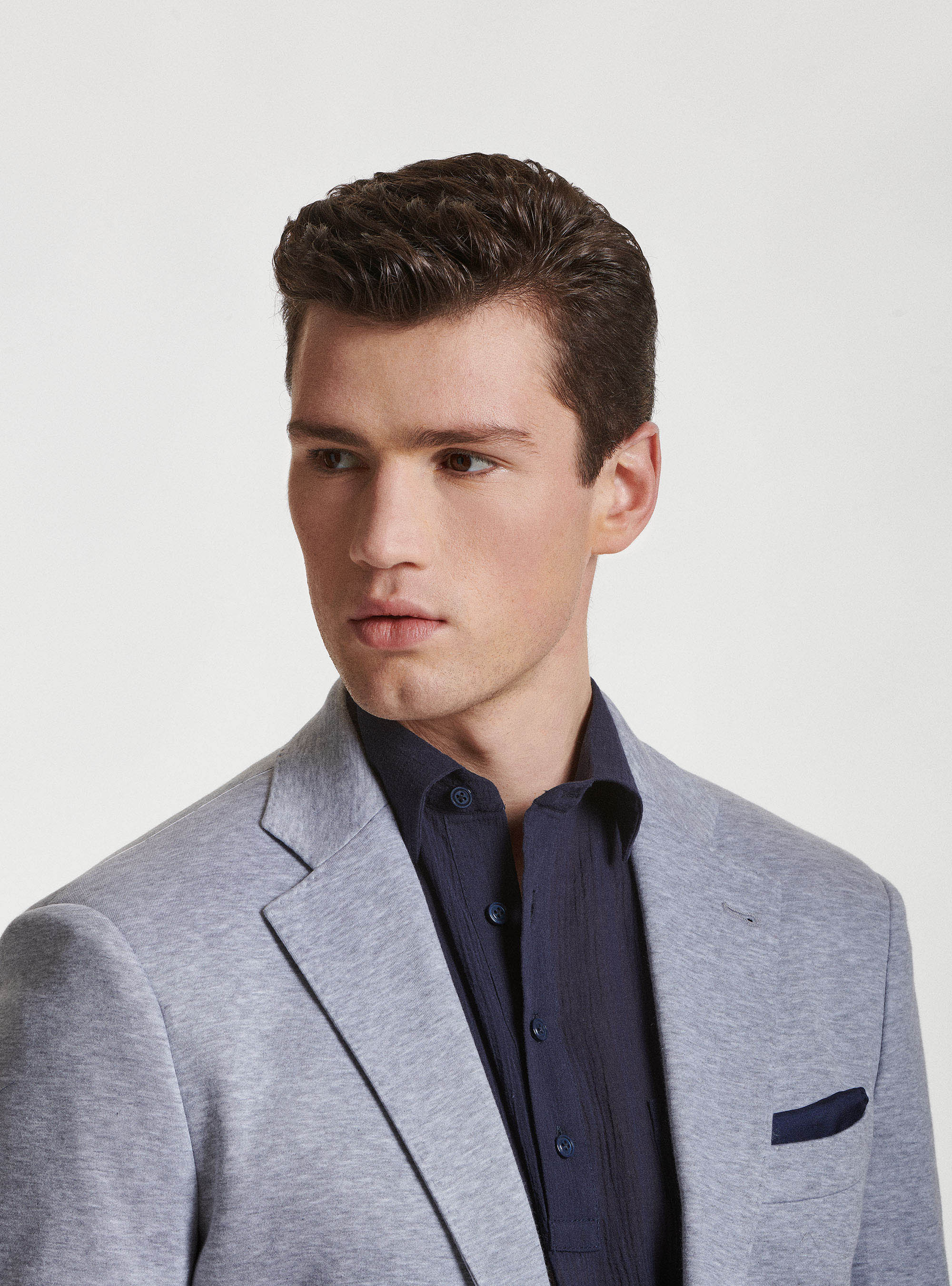 Giacca in jersey di maglia, GRIGIO CHIARO 0256C