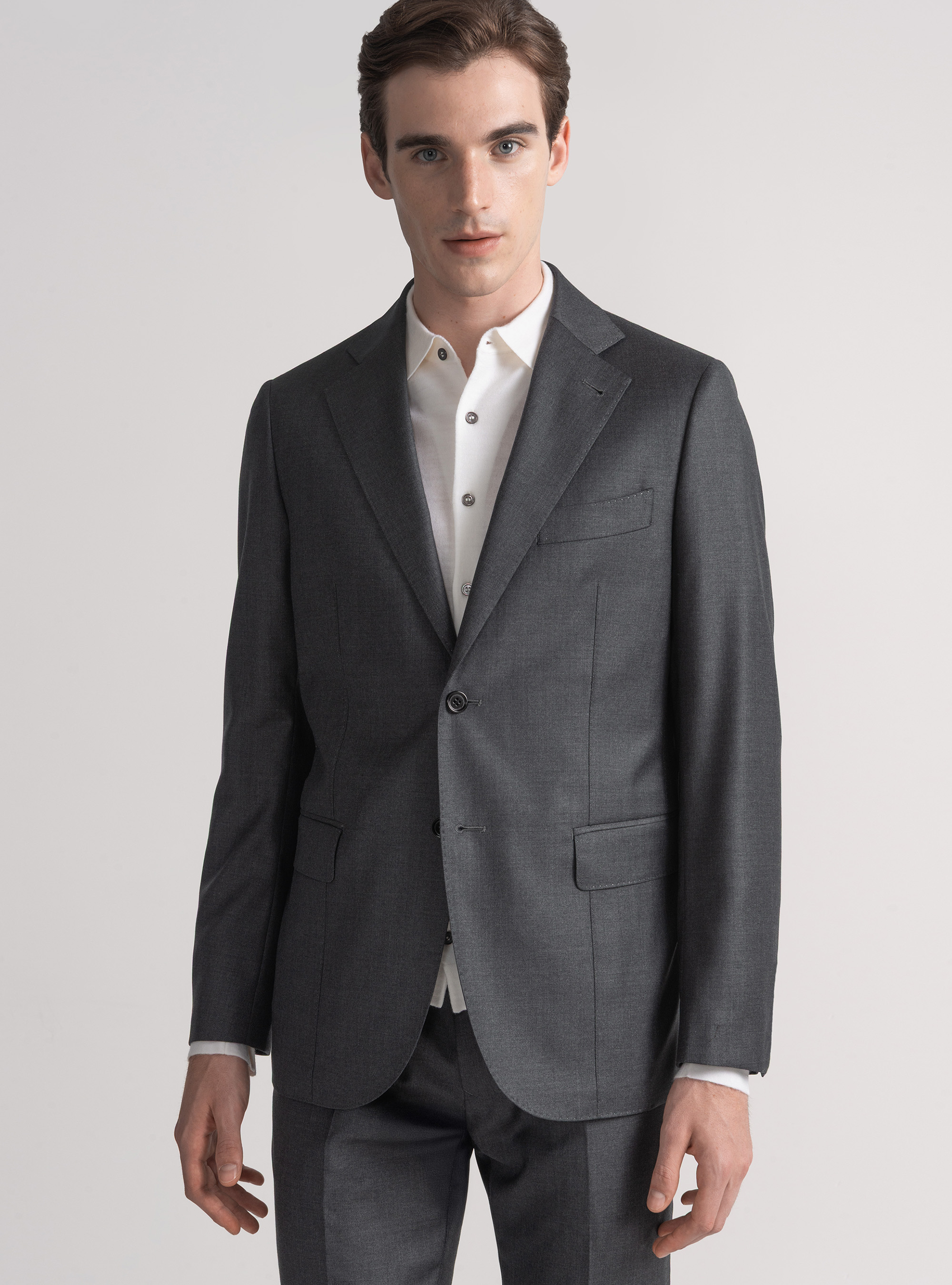 Americana de traje de pura lana Vitale Barberis Canonico, GRIS MARENGO