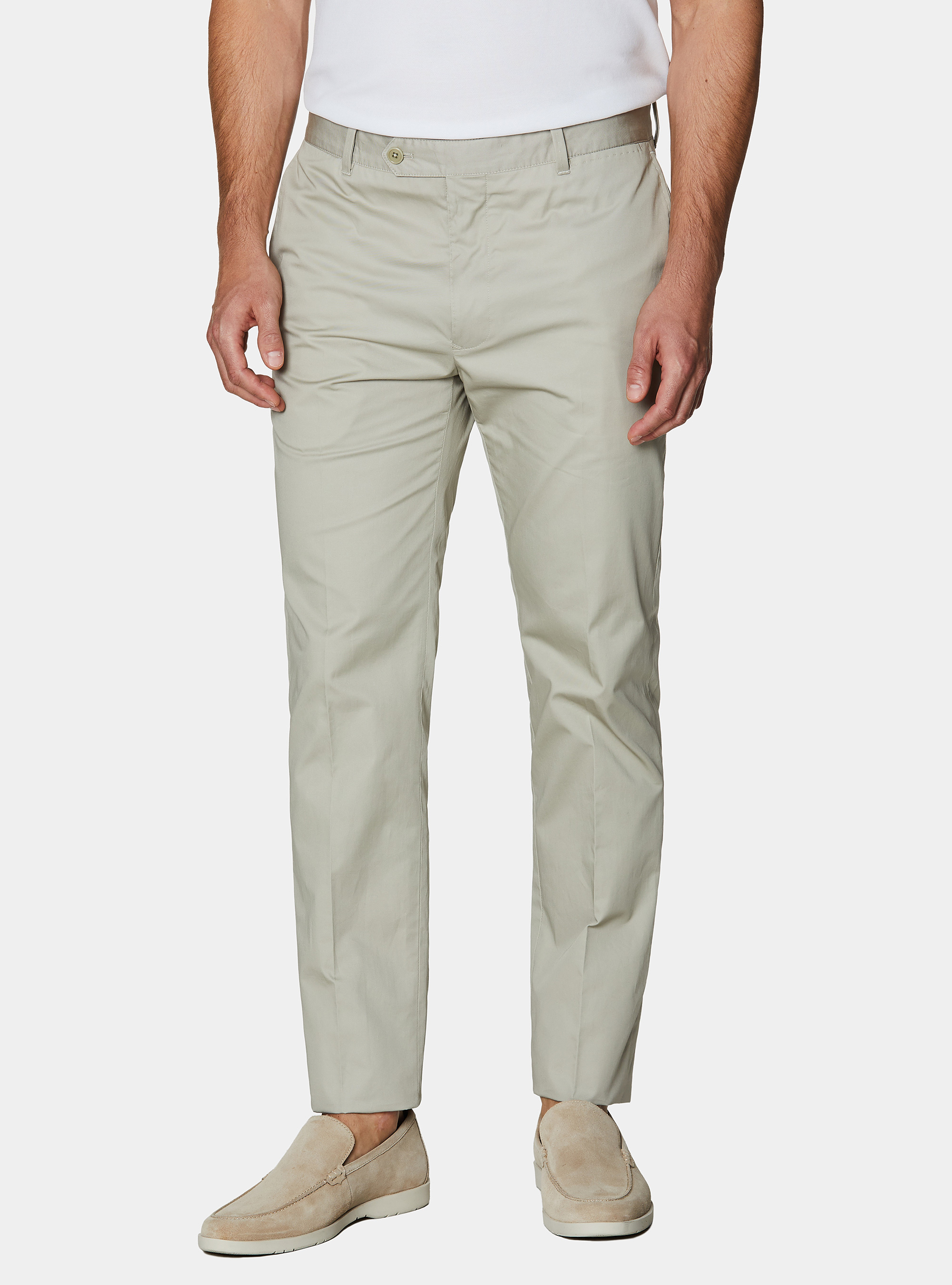 Pantaloni chino in twill leggero, ECRU