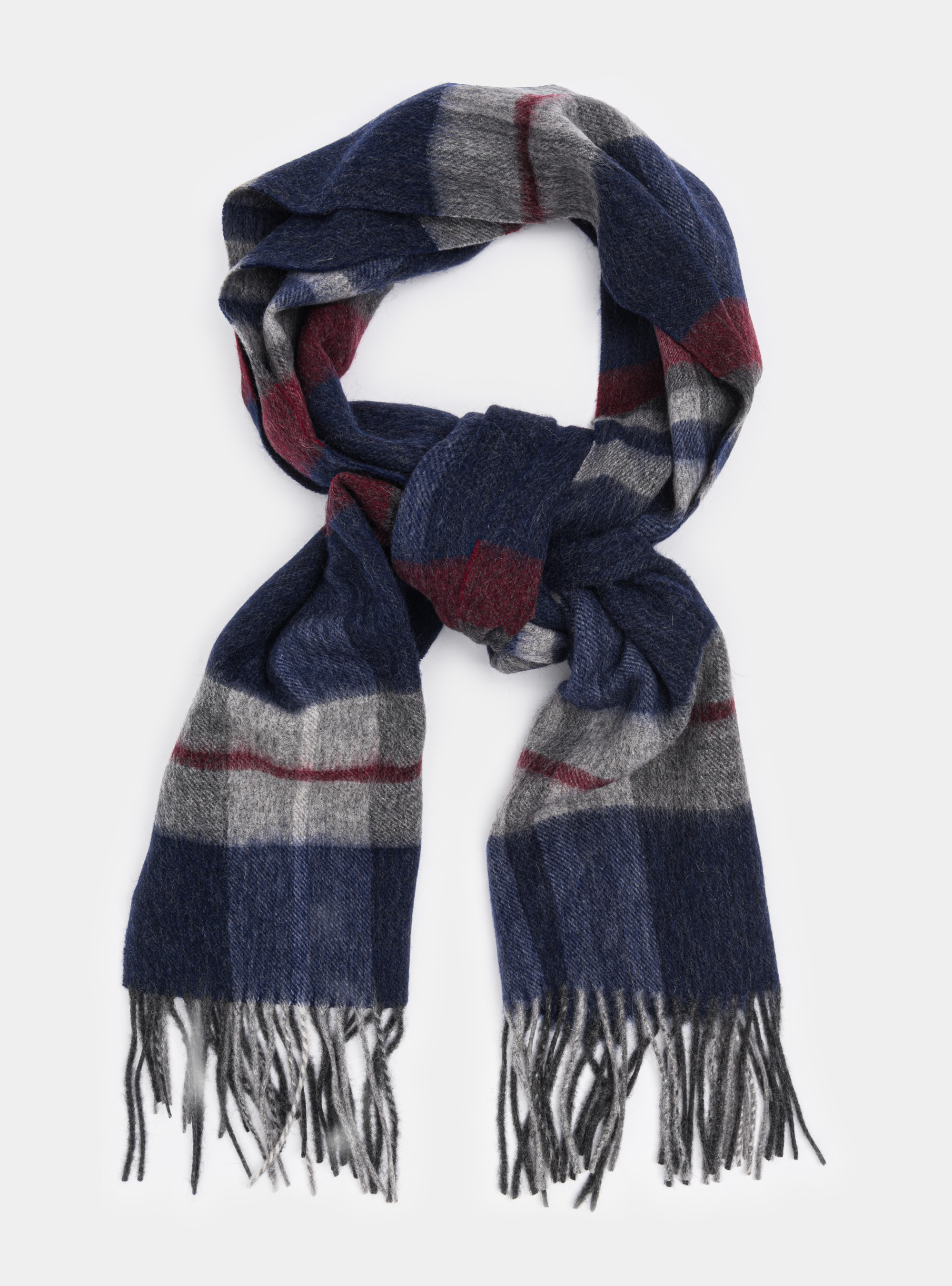Sciarpa a quadri in lana cashmere, BLU NAVY