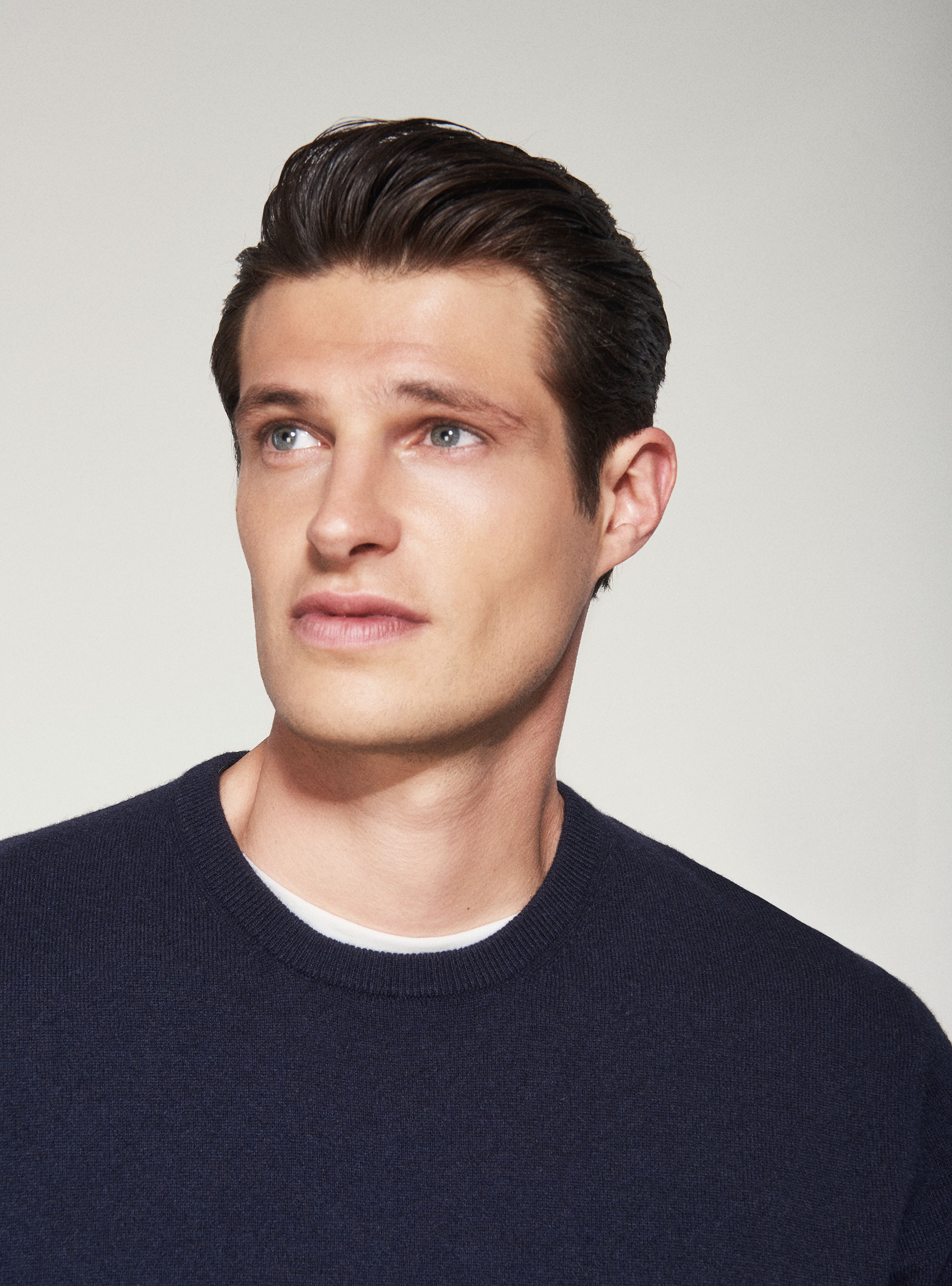 Cashmere crew-neck sweater, NAVY BLUE