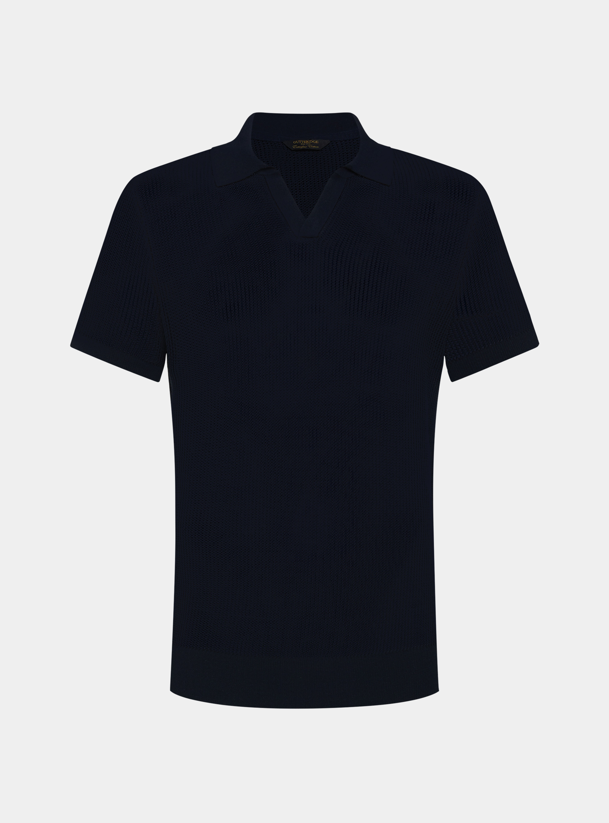 Maglia polo in crochet, BLU NAVY