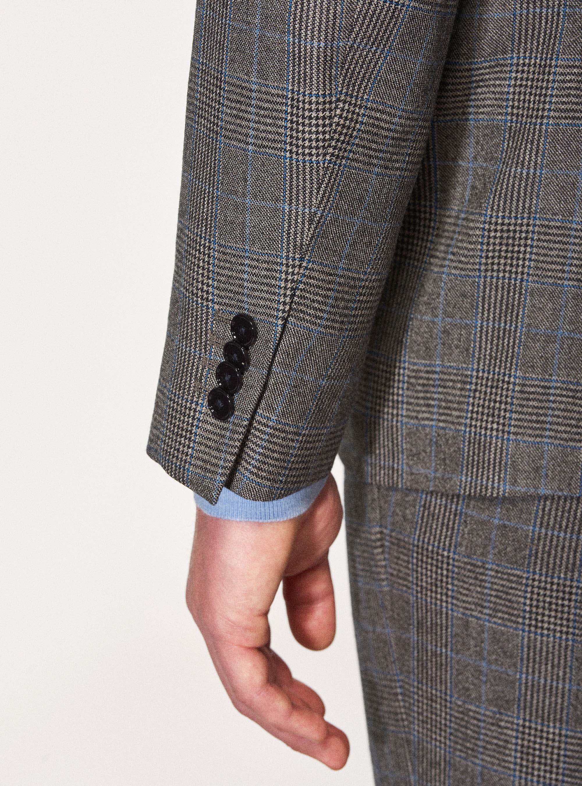 Giacca per abito principe di Galles in 100% lana Vitale Barberis Canonico, FANGO