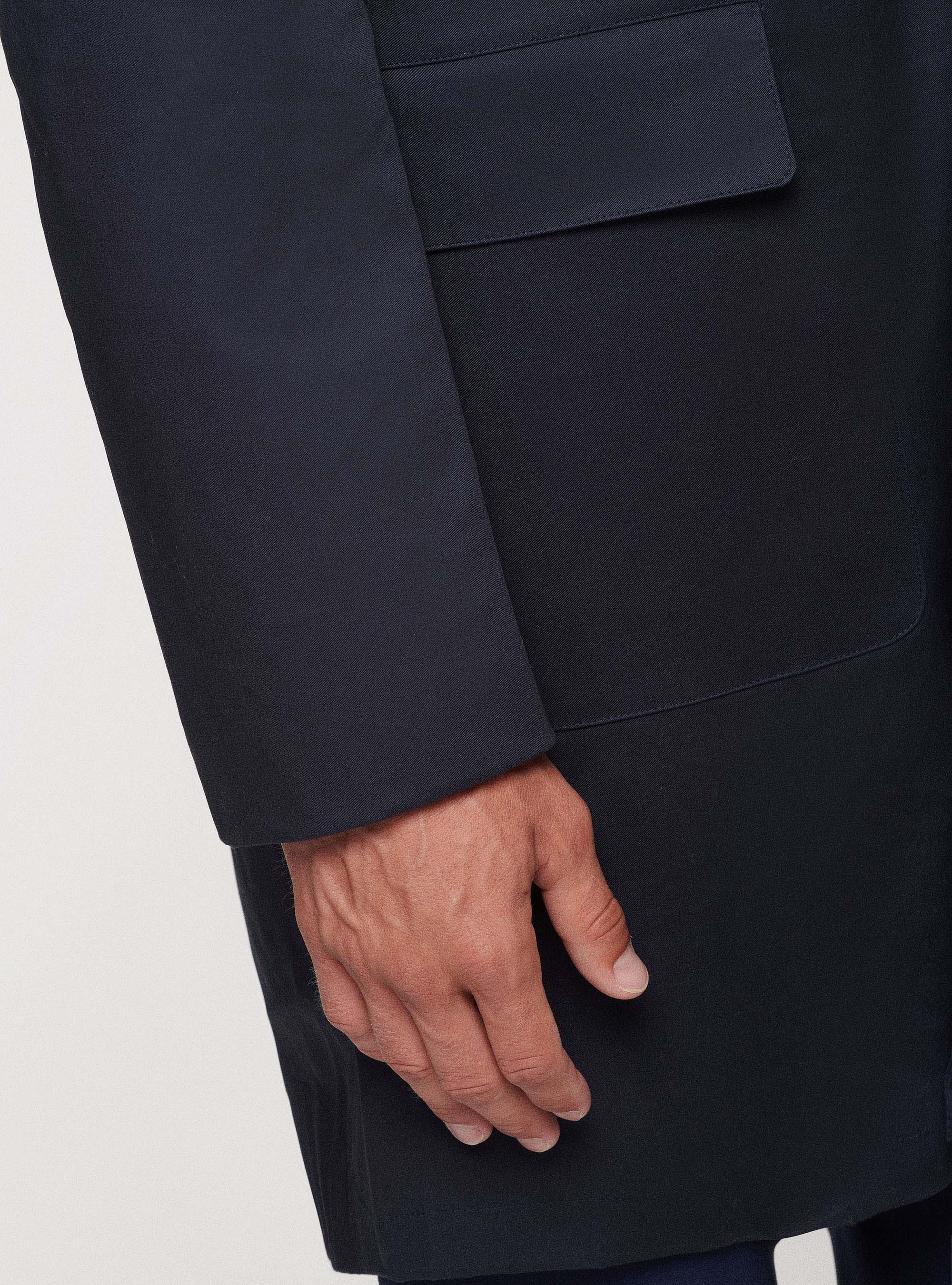 Giaccone in cotone con tasconi, BLU NAVY