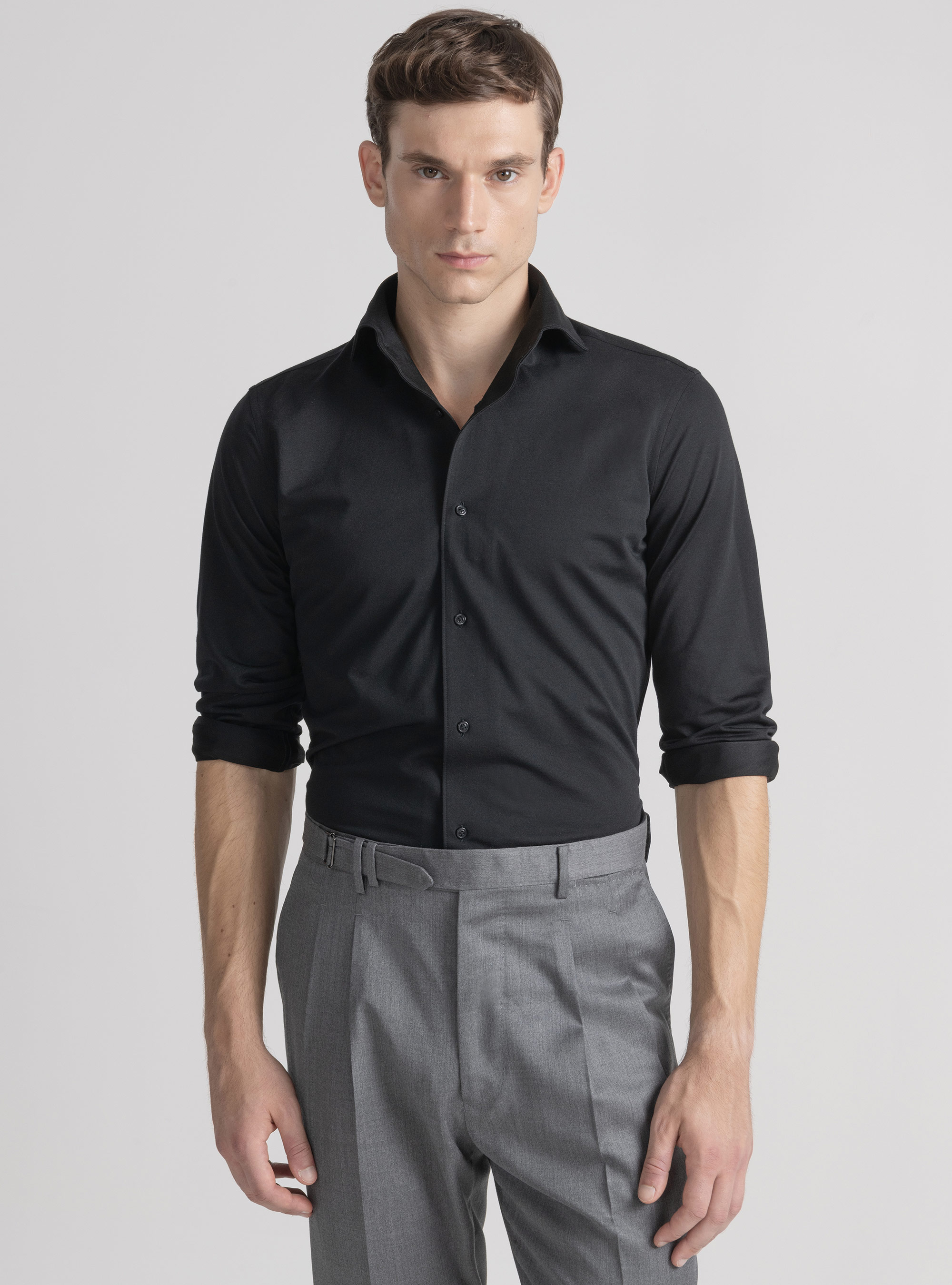 Jersey-Shirt aus Baumwollmischung, NERO 0100C