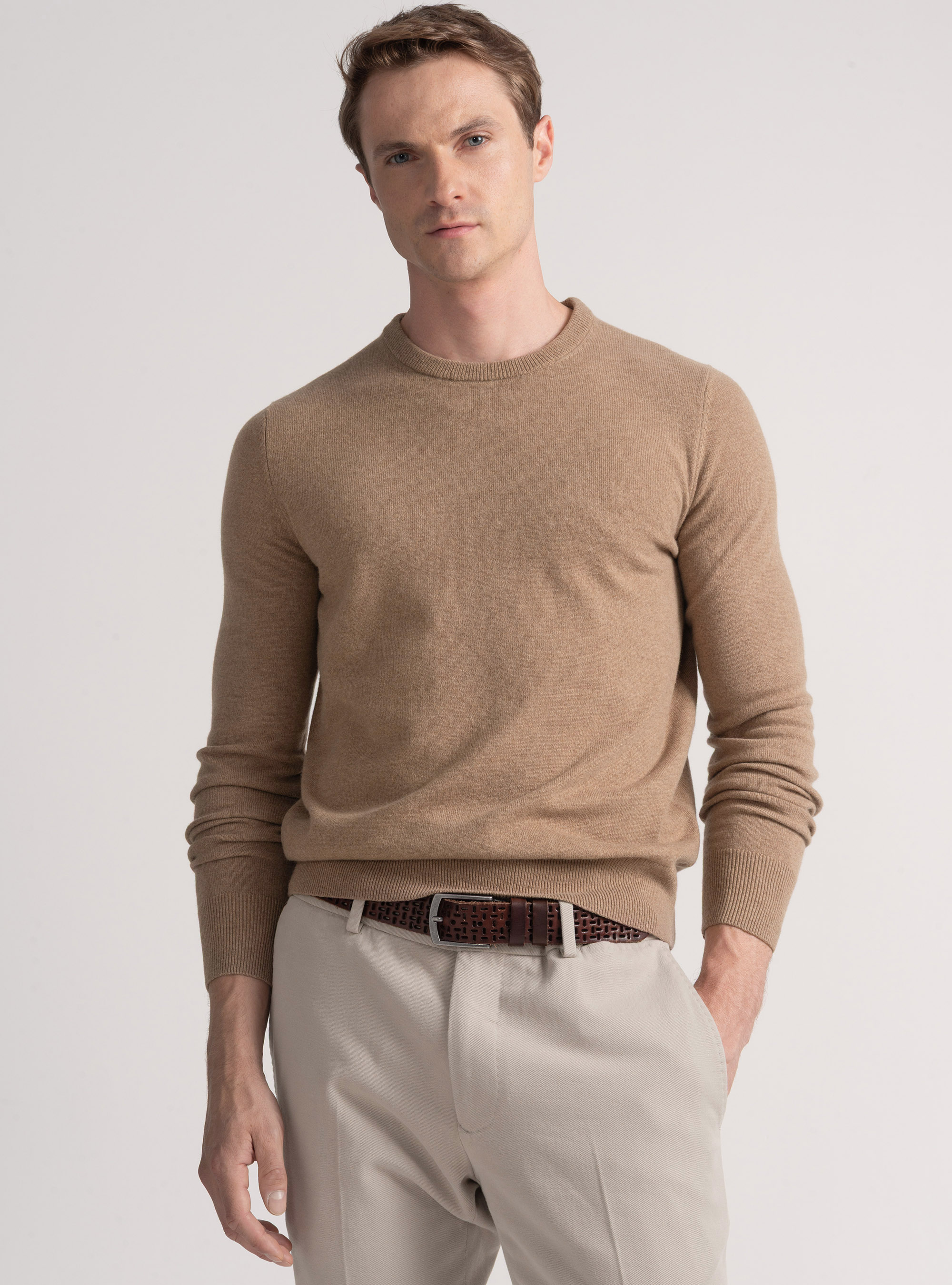 Trikot mit Rundhalsausschnitt aus Lambswool und Kaschmir, CAMMELLO 0570C